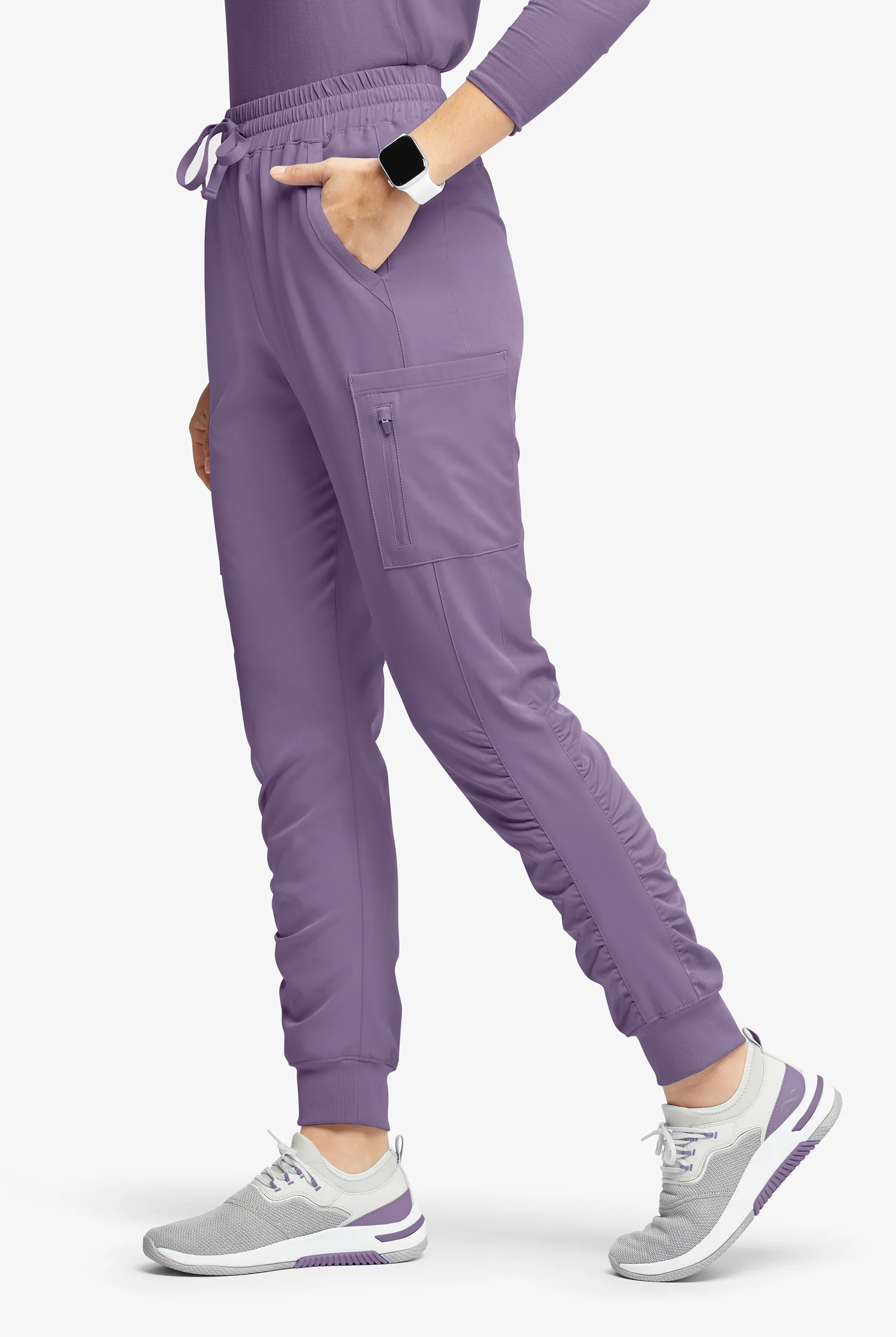 WhisperLite Calla Women's 6-Pocket Ruched Leg Cargo Scrub Pants