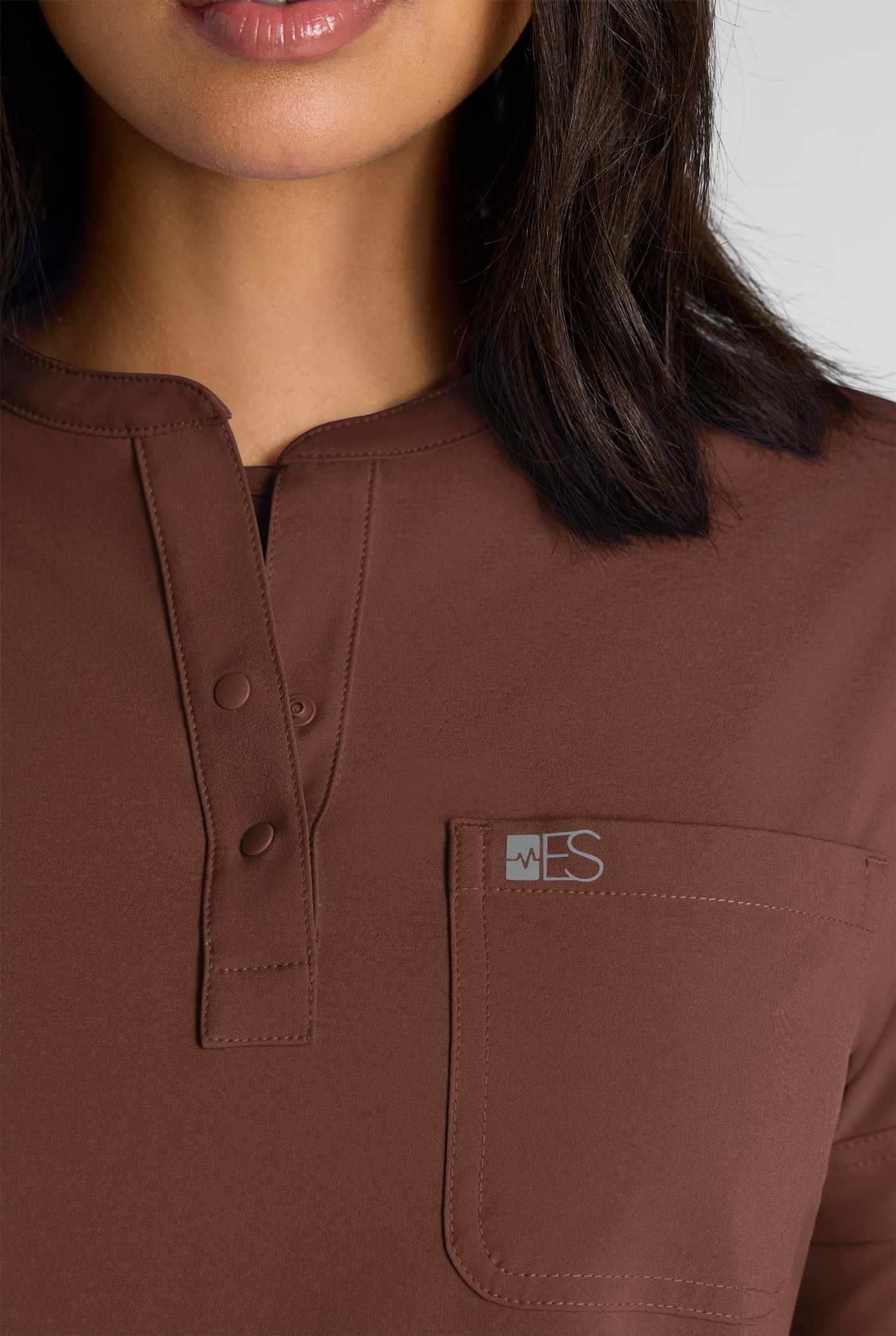 Easy STRETCH Bella Women's 1-Pocket Henley Scrub Top