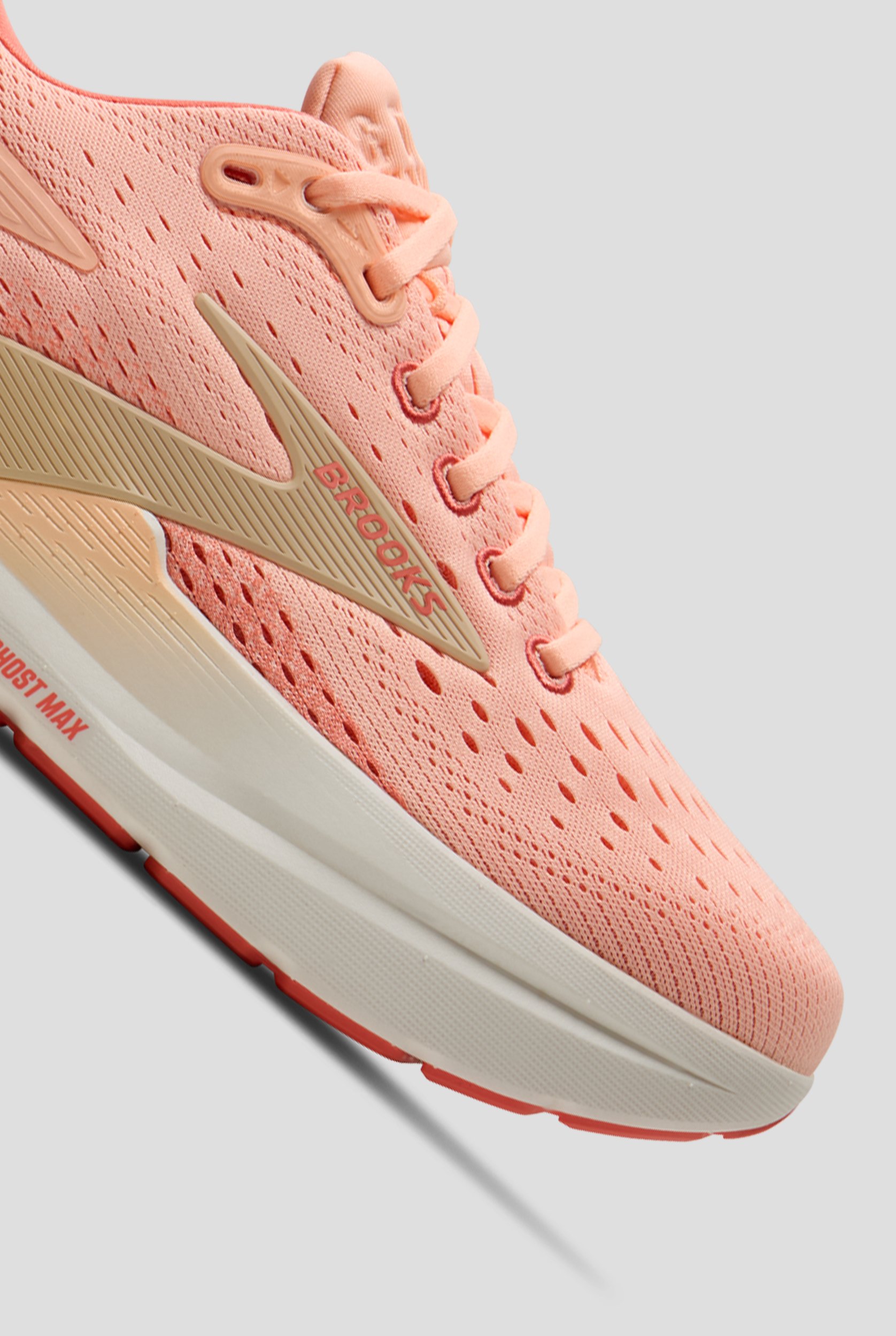 Brooks Women's Ghost Max 3 Peach/Sand/Coconut Athletic Lace Up Shoes