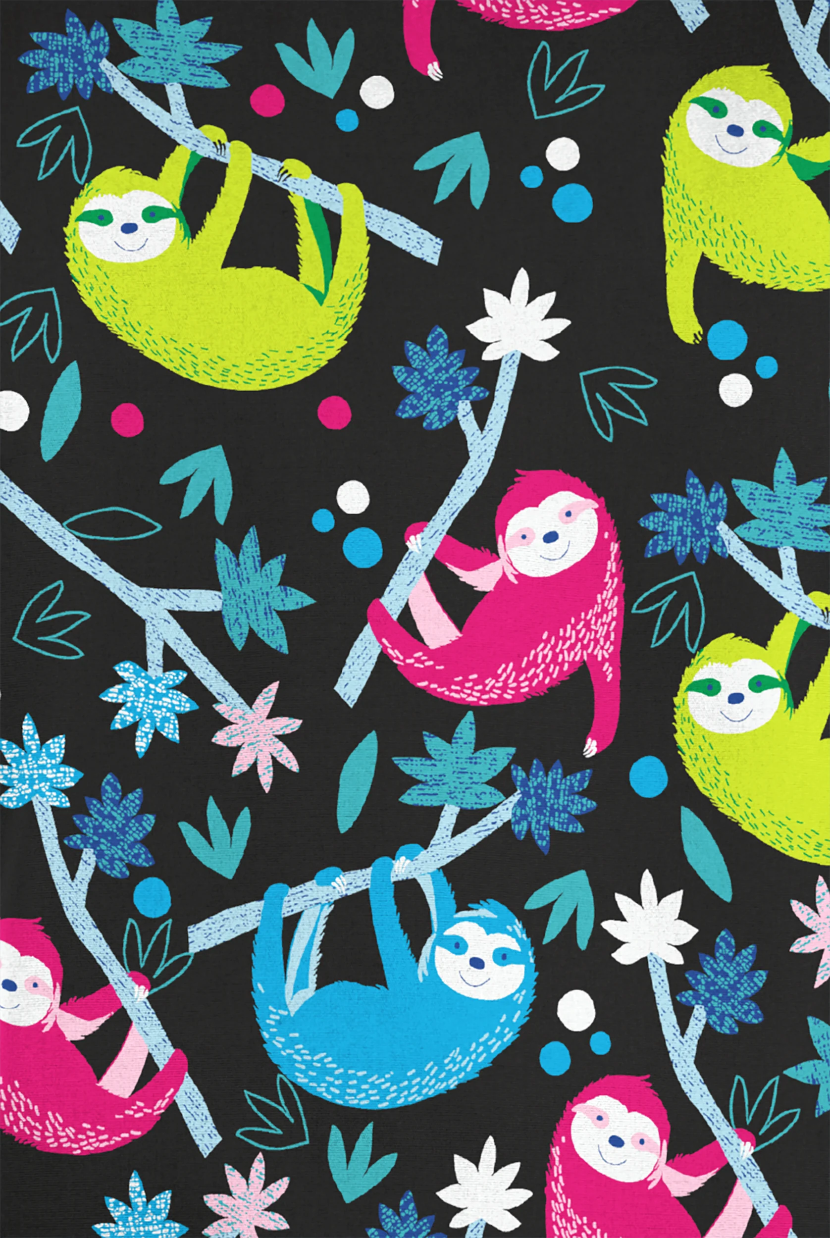 Butter-Soft Originals Slew Of Sloths Women's 4-Pocket Rounded V-Neck Print Scrub Top