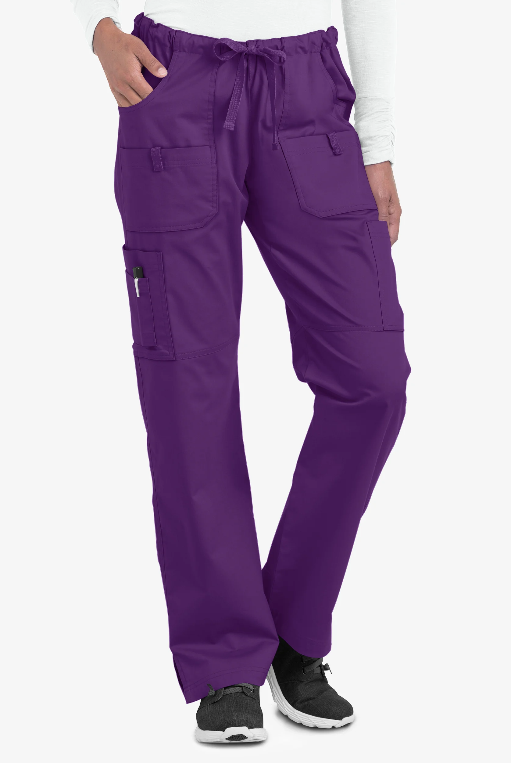 Butter-Soft STRETCH Women's 10-Pocket Drawstring Scrub Pants