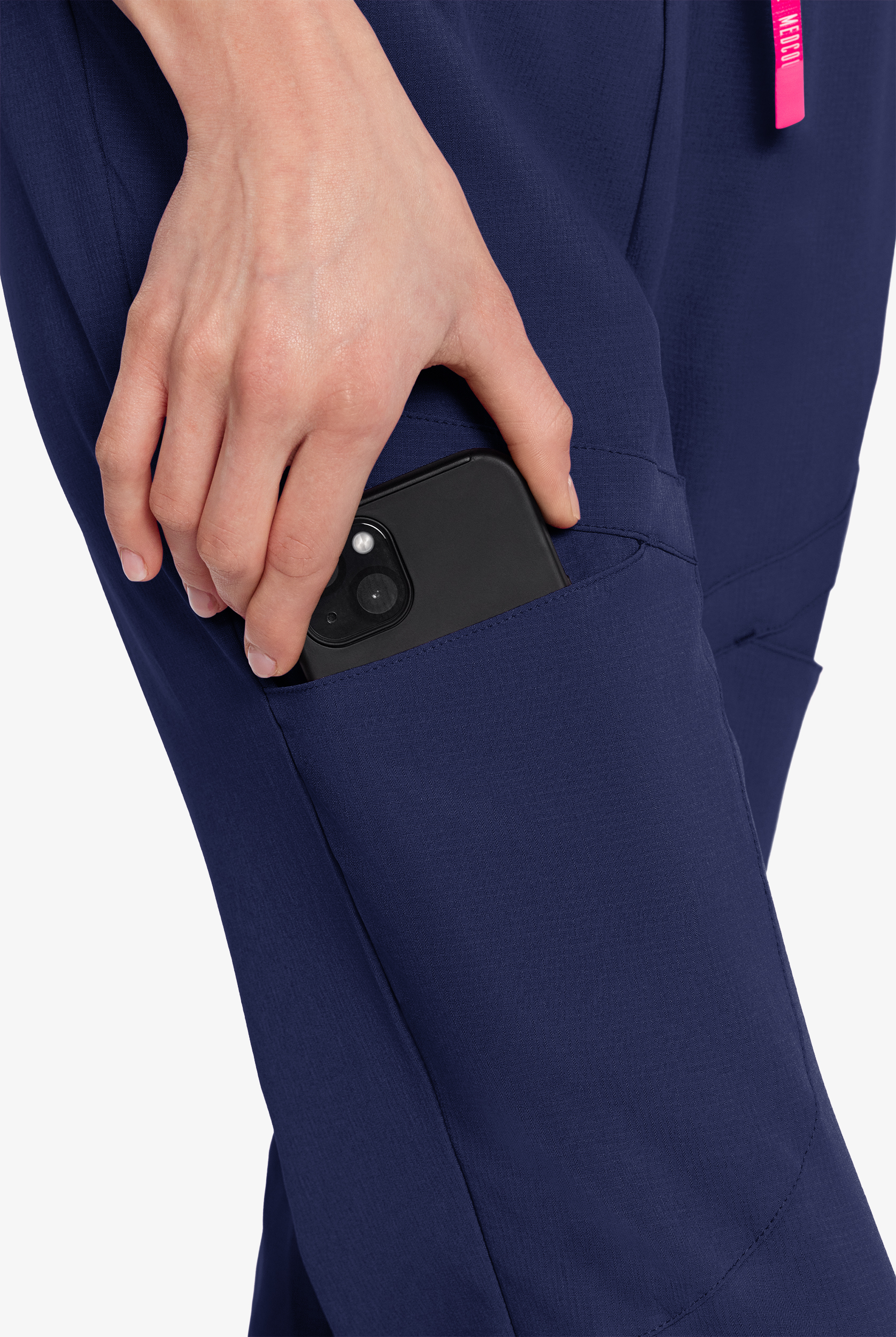 Med Couture Amp Women's 5-Pocket STRETCH  Zip Front Storm Cuff V-Neck Jumpsuit