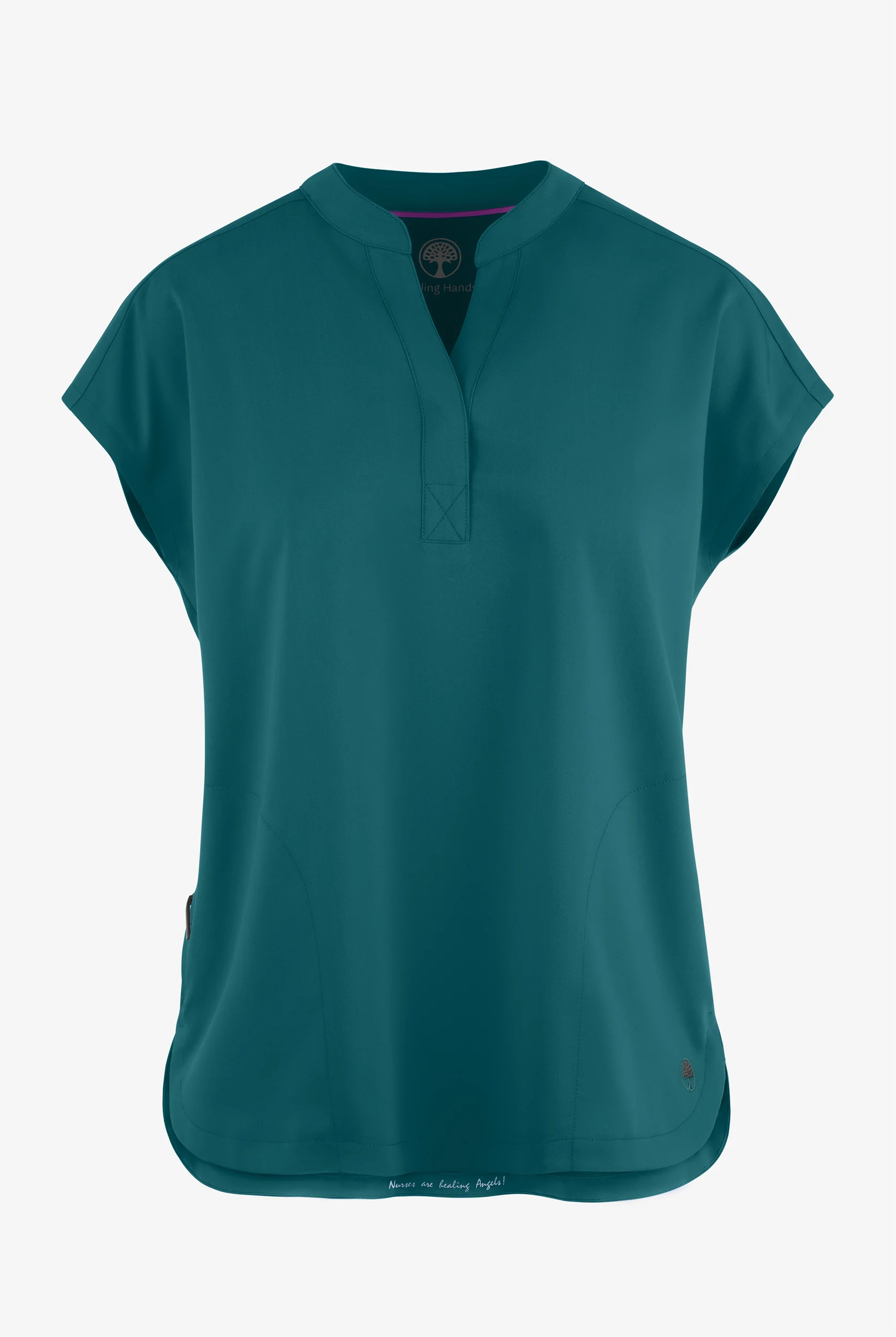 Healing Hands Purple Label Journey Women's 2-Pocket STRETCH Dolman Sleeve Mandarin Collar Scrub Top