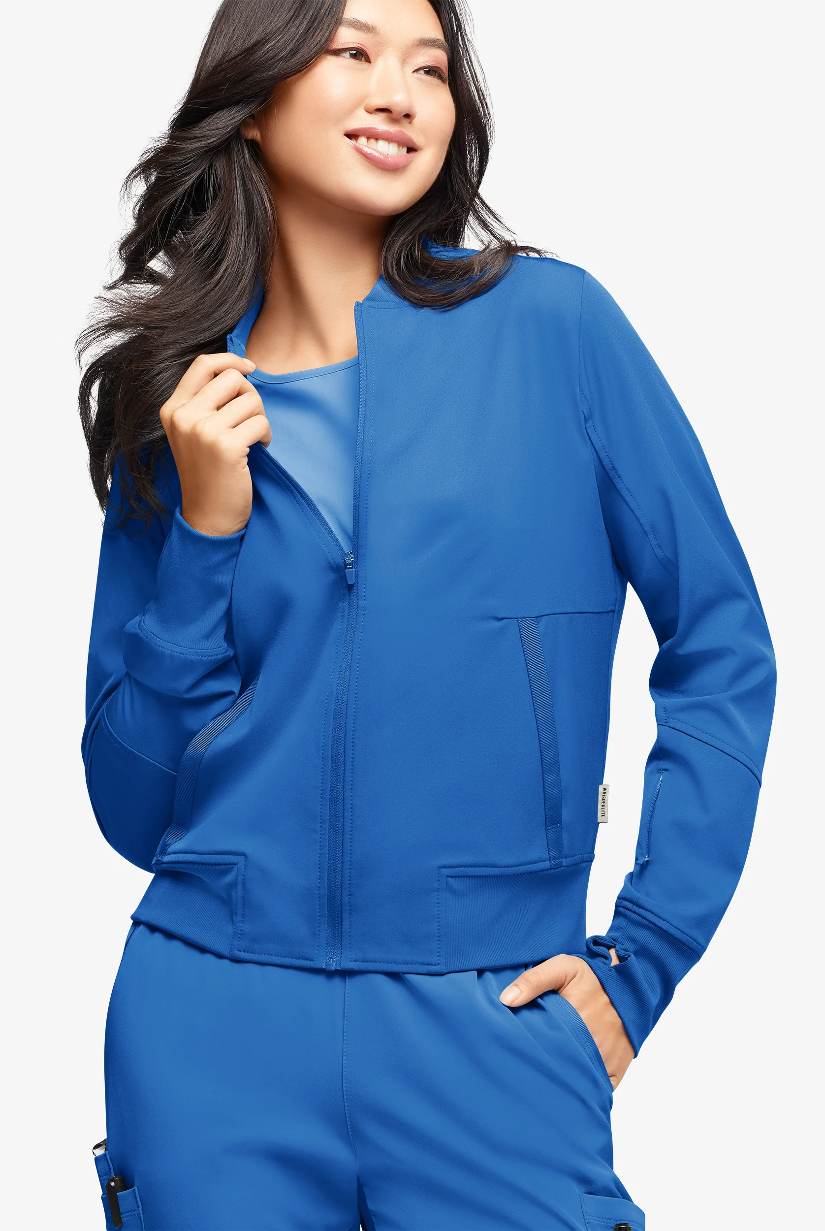 Chaqueta médica WhisperLite NOA Lightweight estilo aviadora con 4 bolsillos para mujer