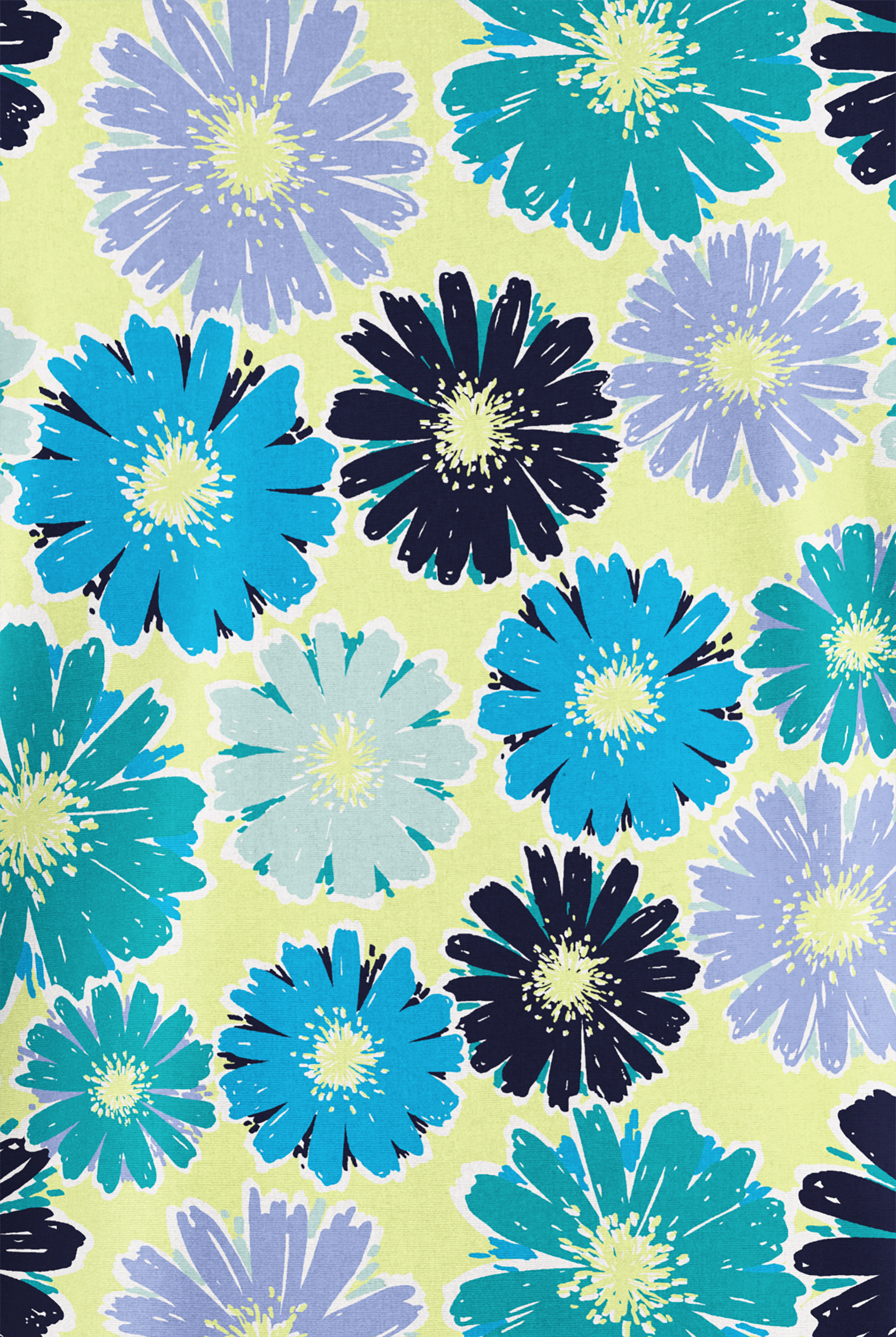 Butter-Soft Originals Daisy Parade Cool Matcha Women's 2-Pocket V-Neck Print Scrub Top