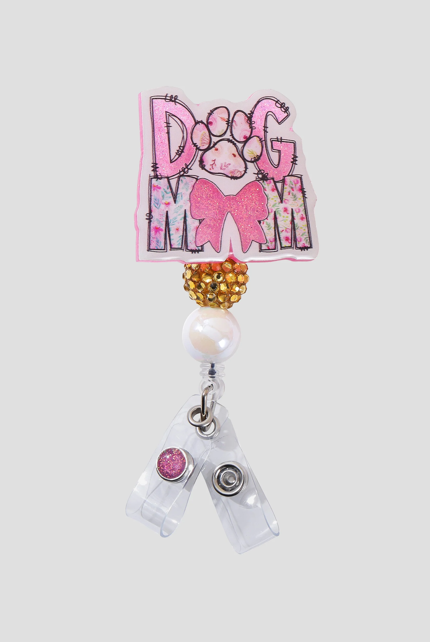 Outside the Box Glitterific Dog Mom ID Badge Holder