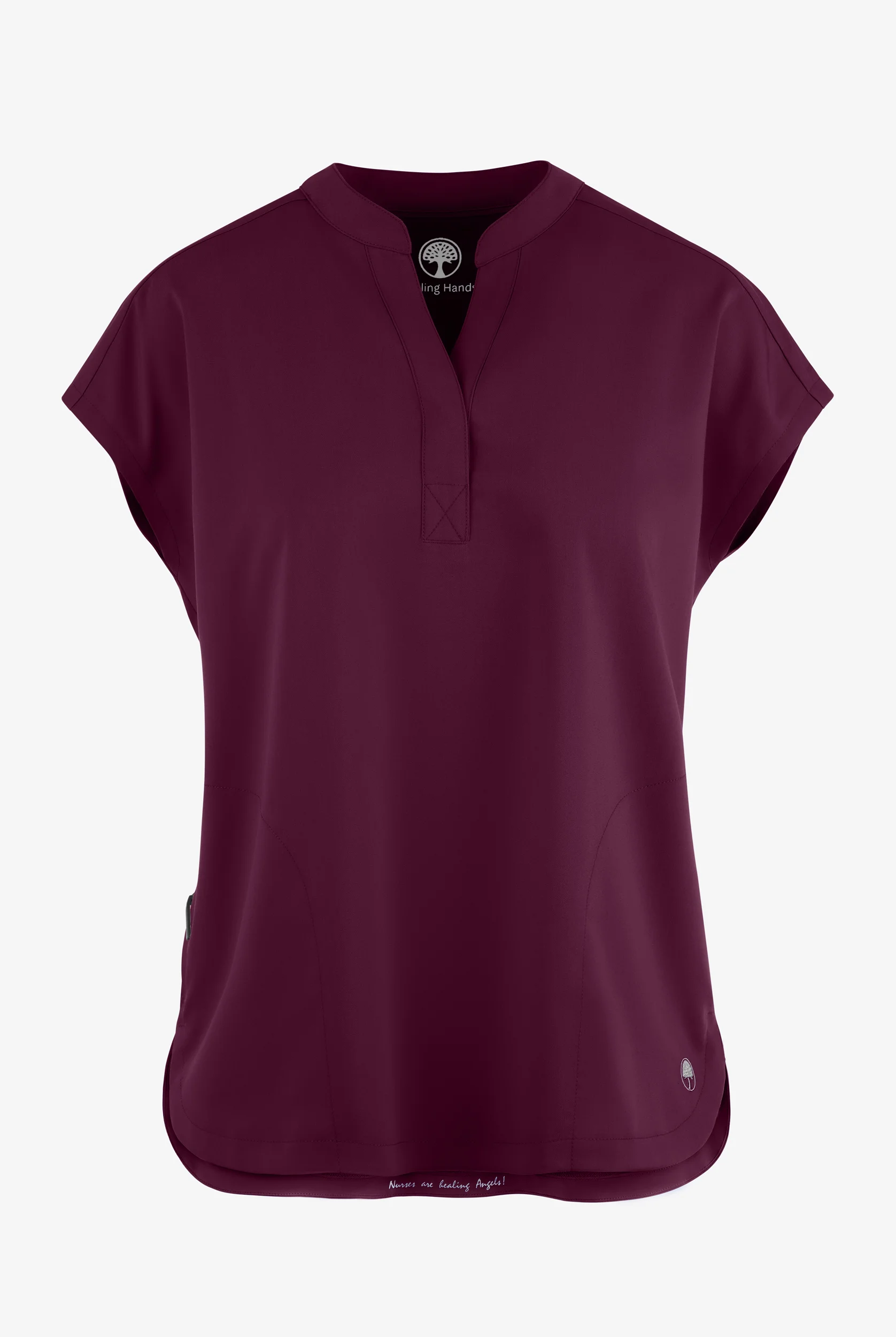 Healing Hands Purple Label Journey Women's 2-Pocket STRETCH Dolman Sleeve Mandarin Collar Scrub Top