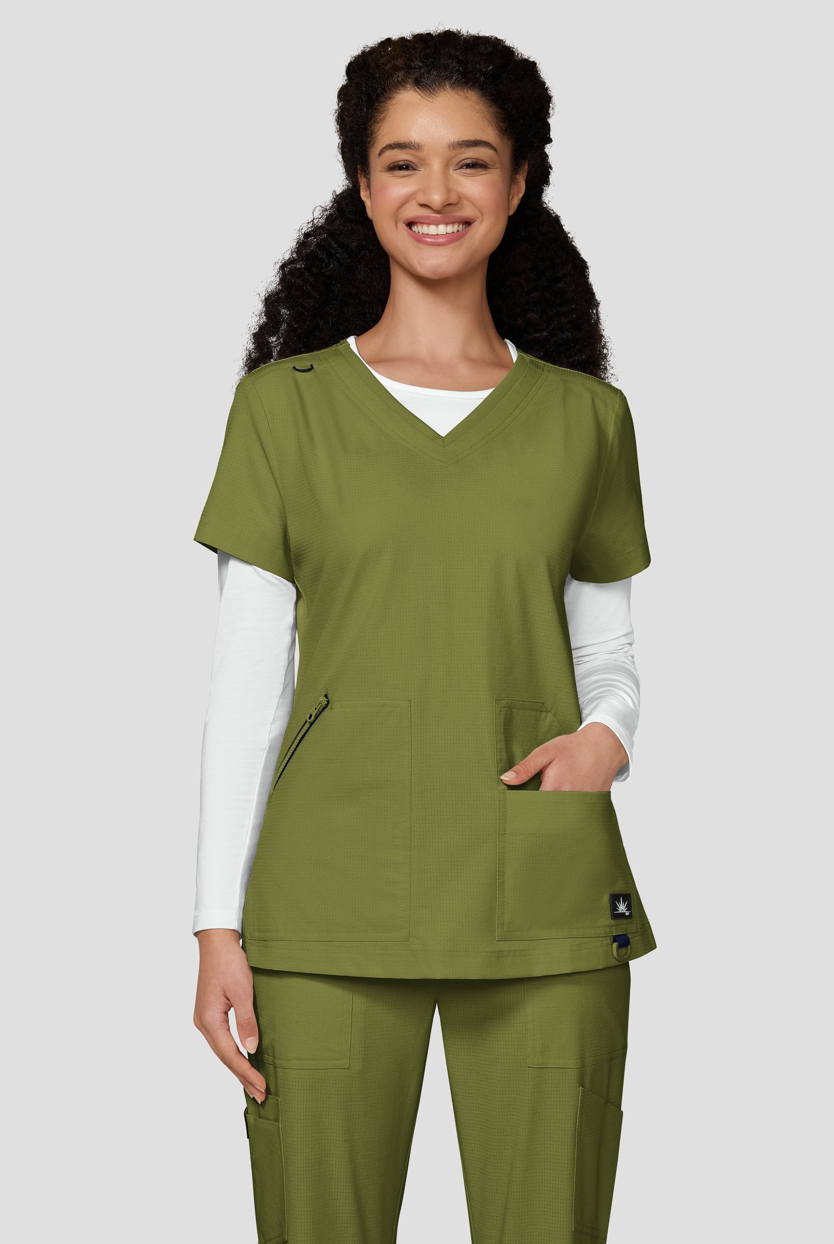 Blusa m&eacute;dica koi Solis Sari STRETCH con cuello en V y 4 bolsillos para mujer