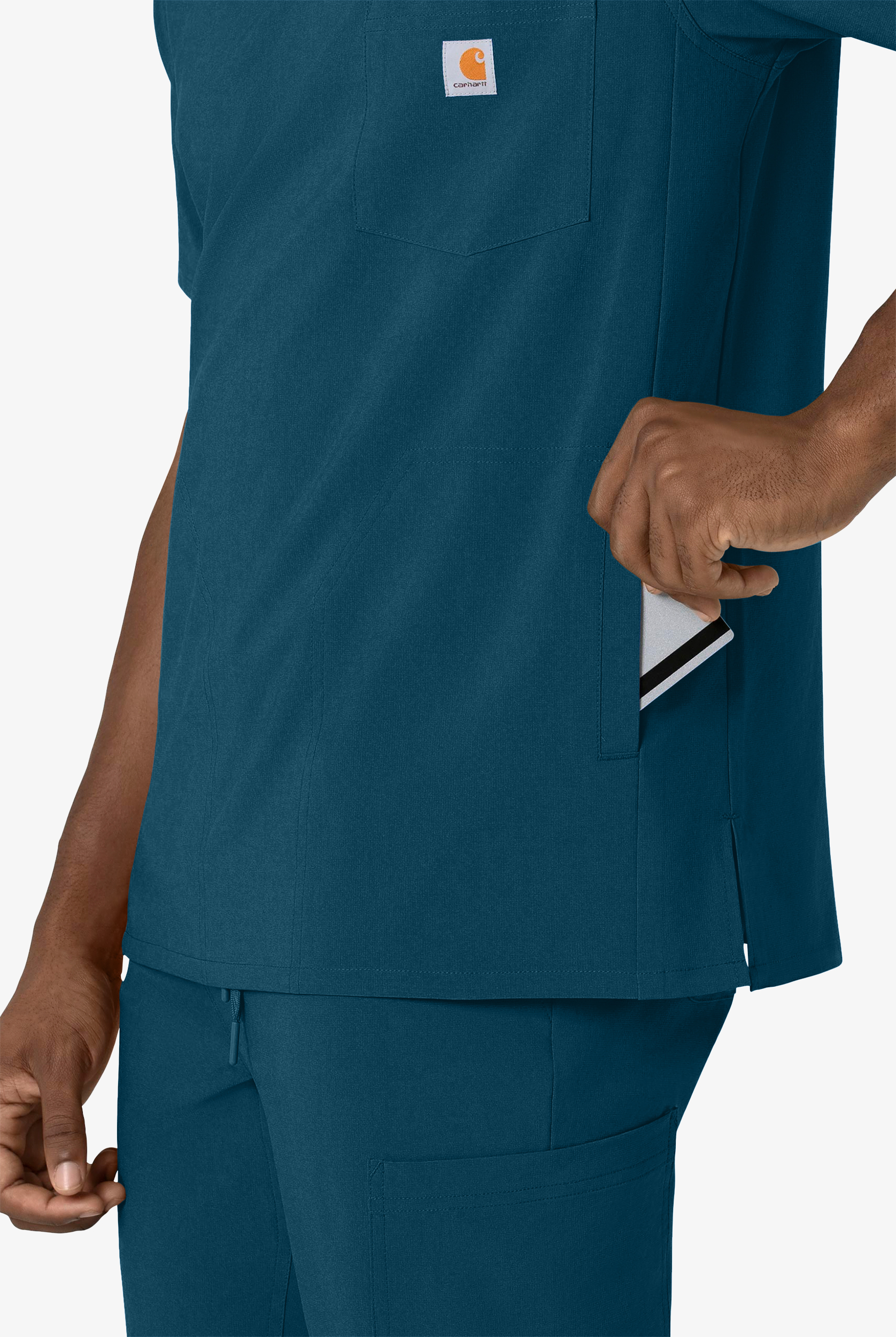 Camisa médica Carhartt Cross-Flex STRETCH con cuello en V y 3 bolsillos para hombre