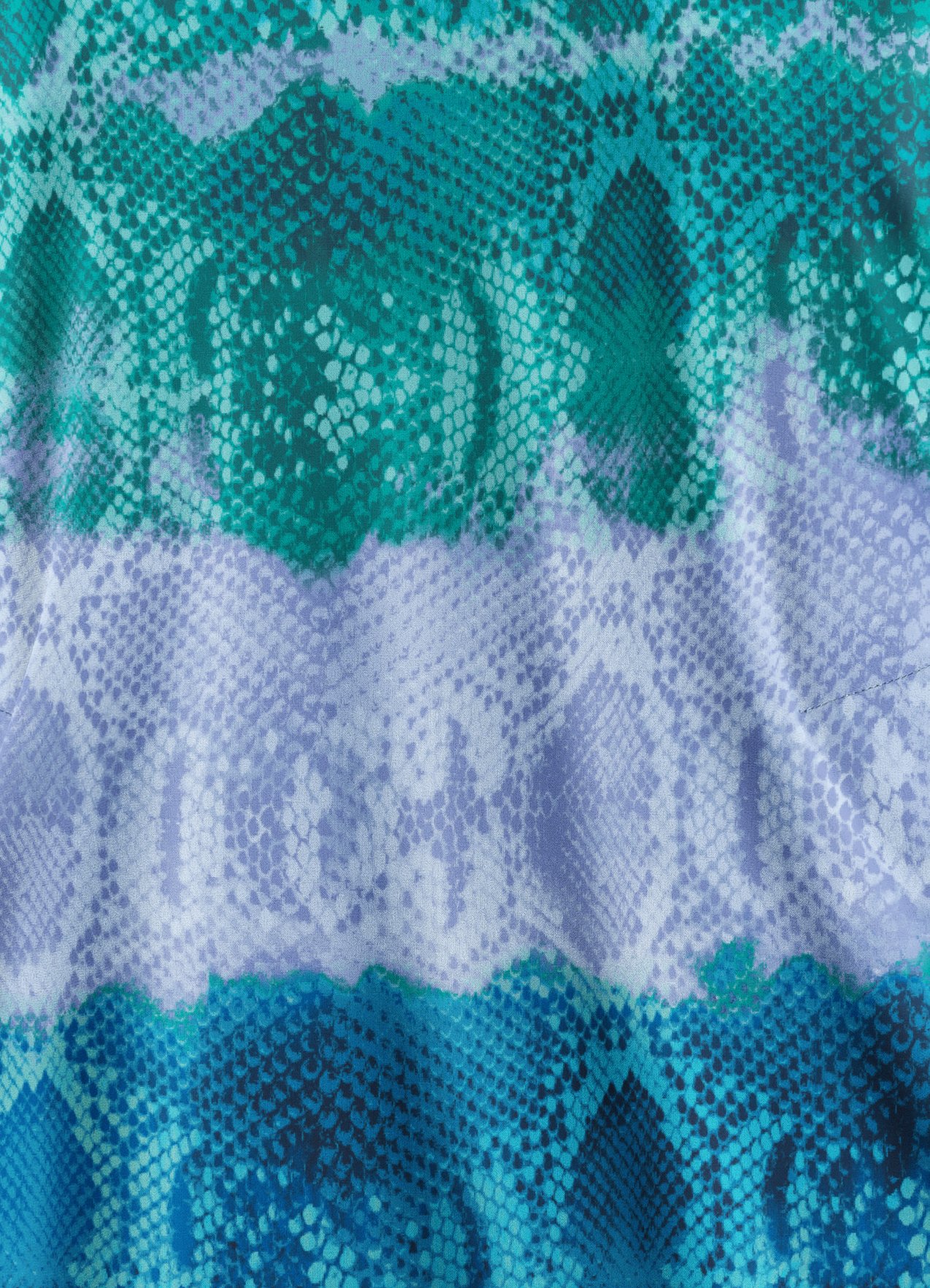 Easy STRETCH Wild Border Teal Women's 2-Pocket Dolman Sleeve V-Neck Print Scrub Top