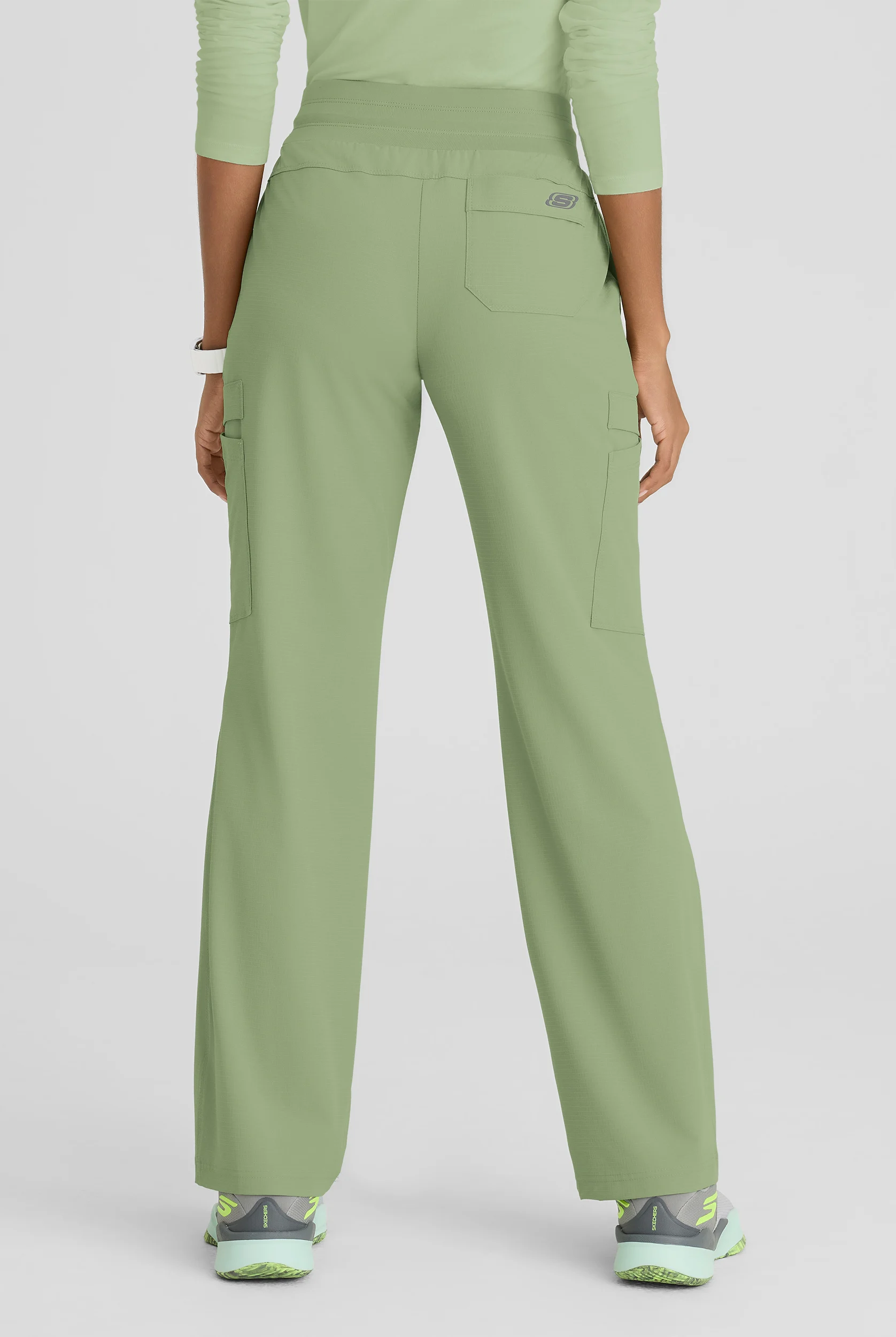 Skechers by Barco Ripstop Explore Women's 5-Pocket STRETCH Cargo Fit & Flare Scrub Pants