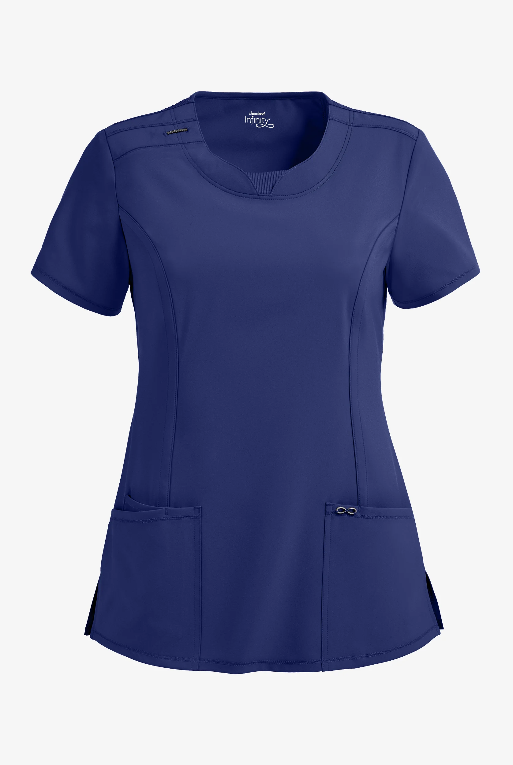 Infinity Women's 3-Pocket STRETCH Round Neck Scrub Top
