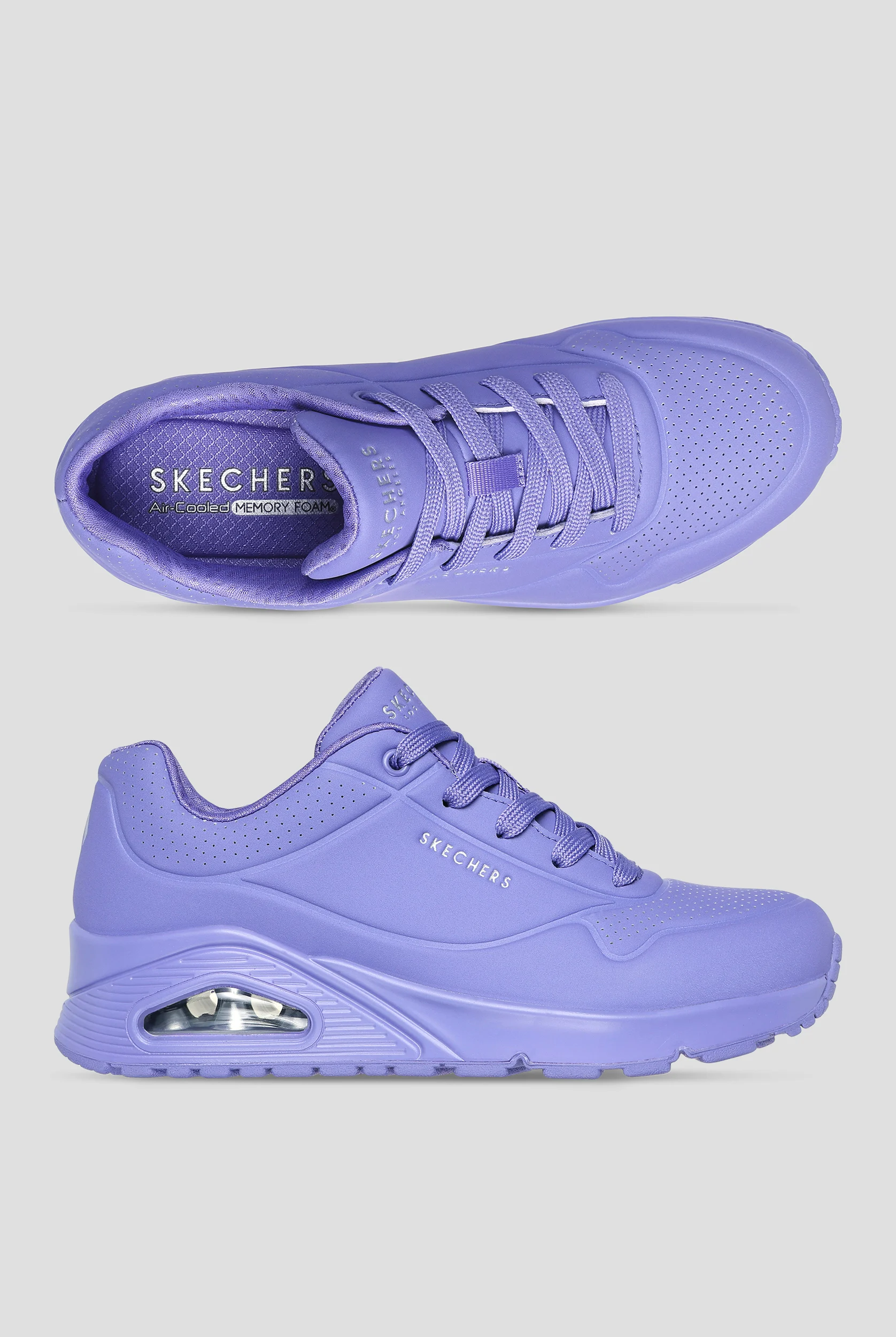 Skechers Street UNO - STAND ON Air Lilac Athletic Lace Up Shoes