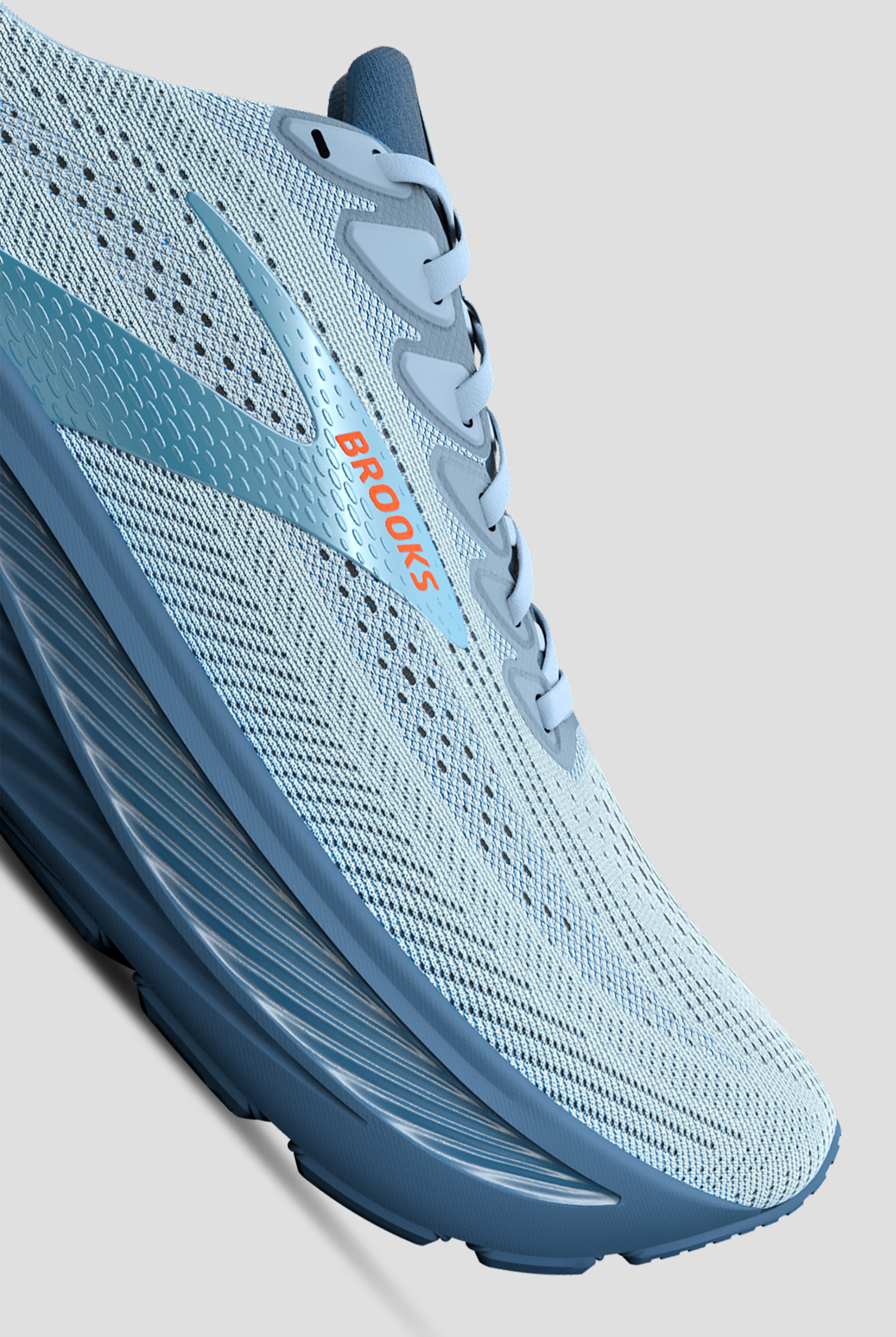 Brooks Men's Ghost 17 Skyway/Moonlight/Orange Athletic Lace Up Shoes