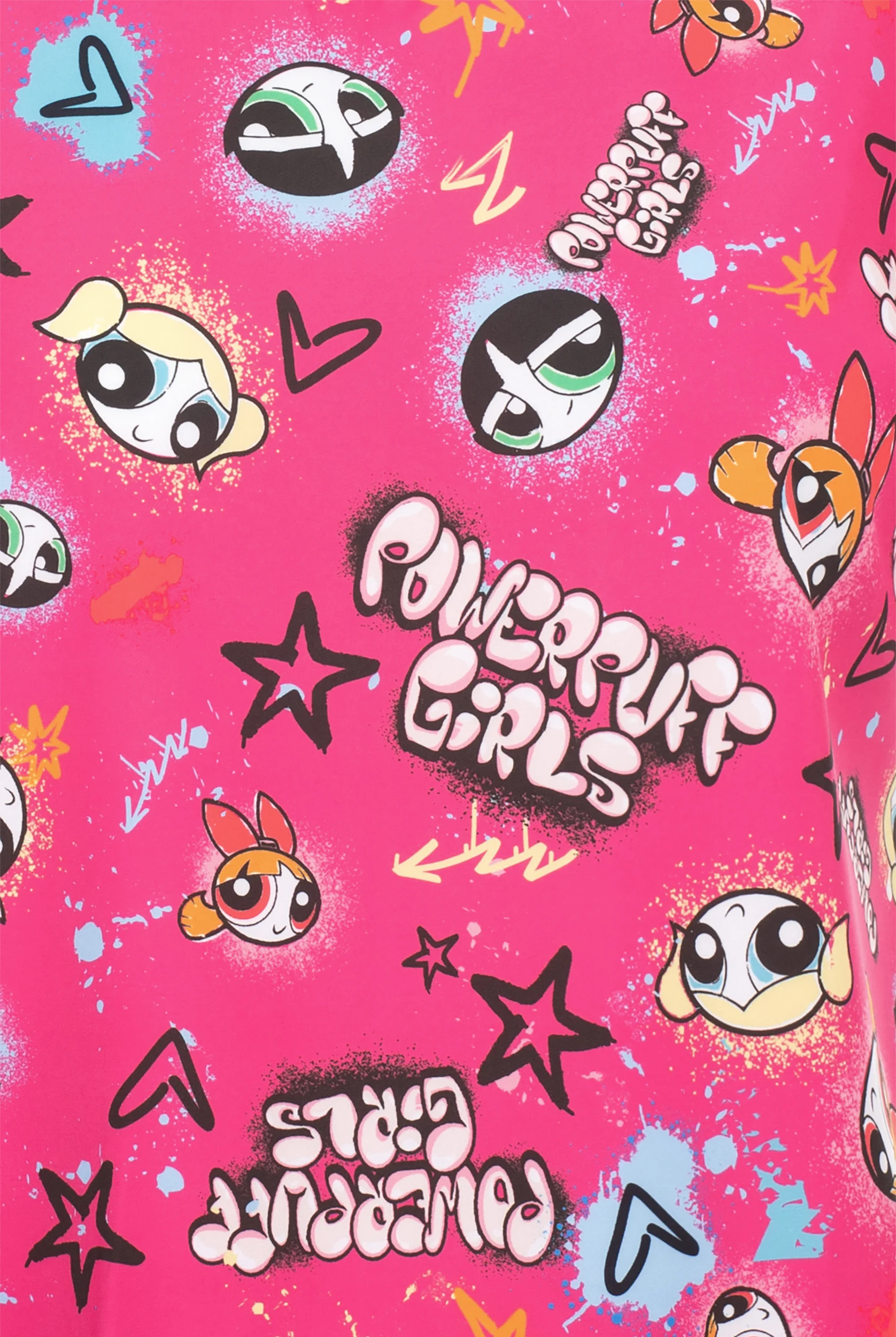 Powerpuff Girls by Funscrubs Women's 2-Pocket STRETCH V-Neck Print Scrub Top