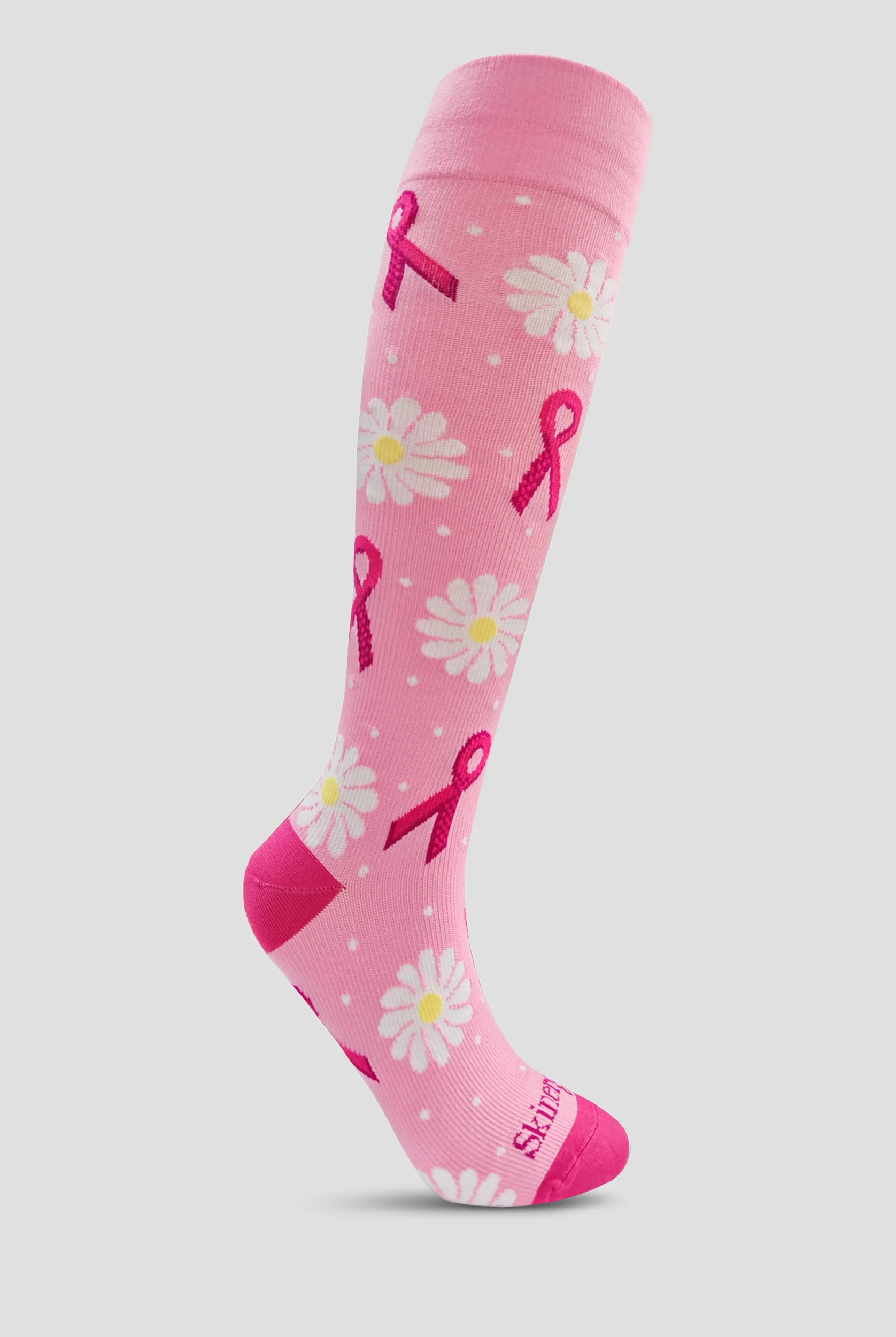 Skinergy Pink Ribbon 15-20 mmHG Women's Compression Socks