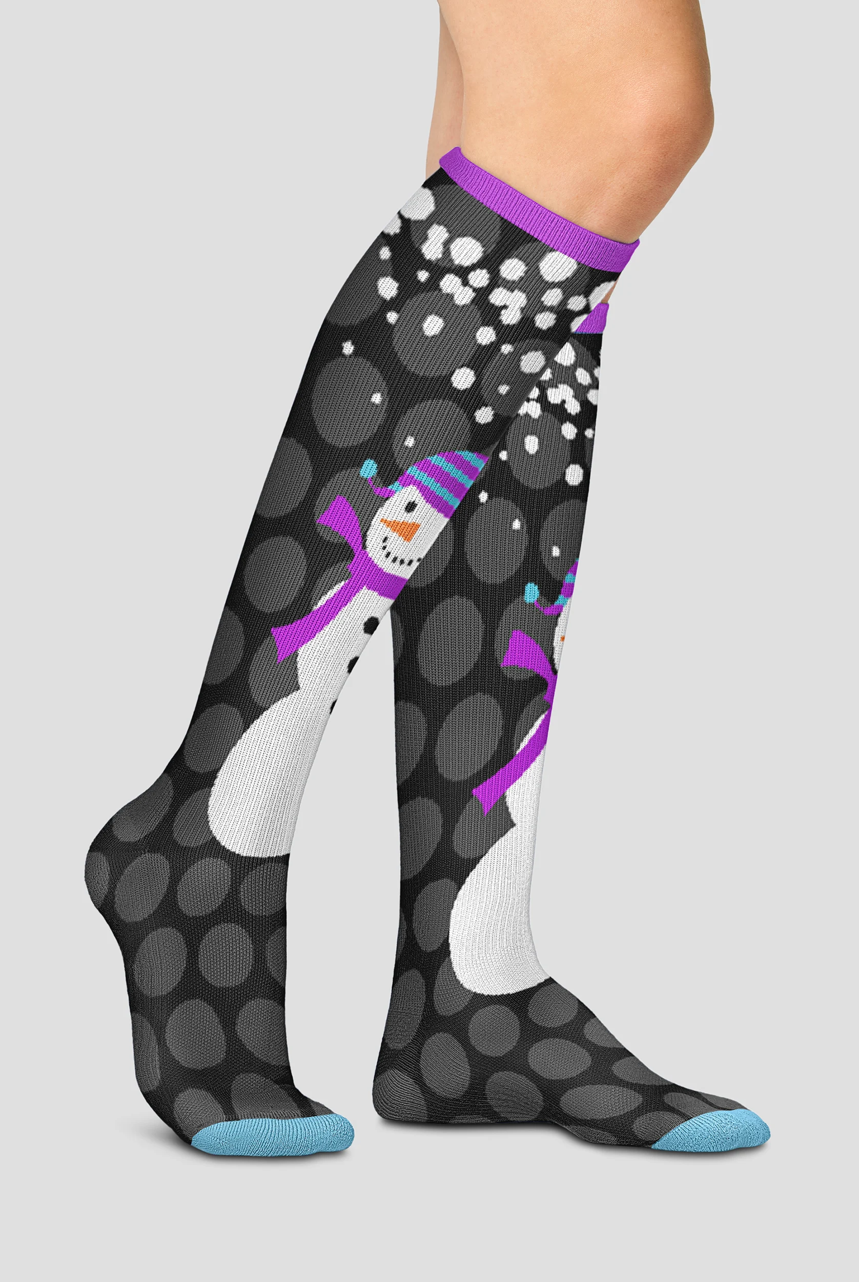 Cherokee Snowman Love Women's 10-15 mmHG Light Compression Socks