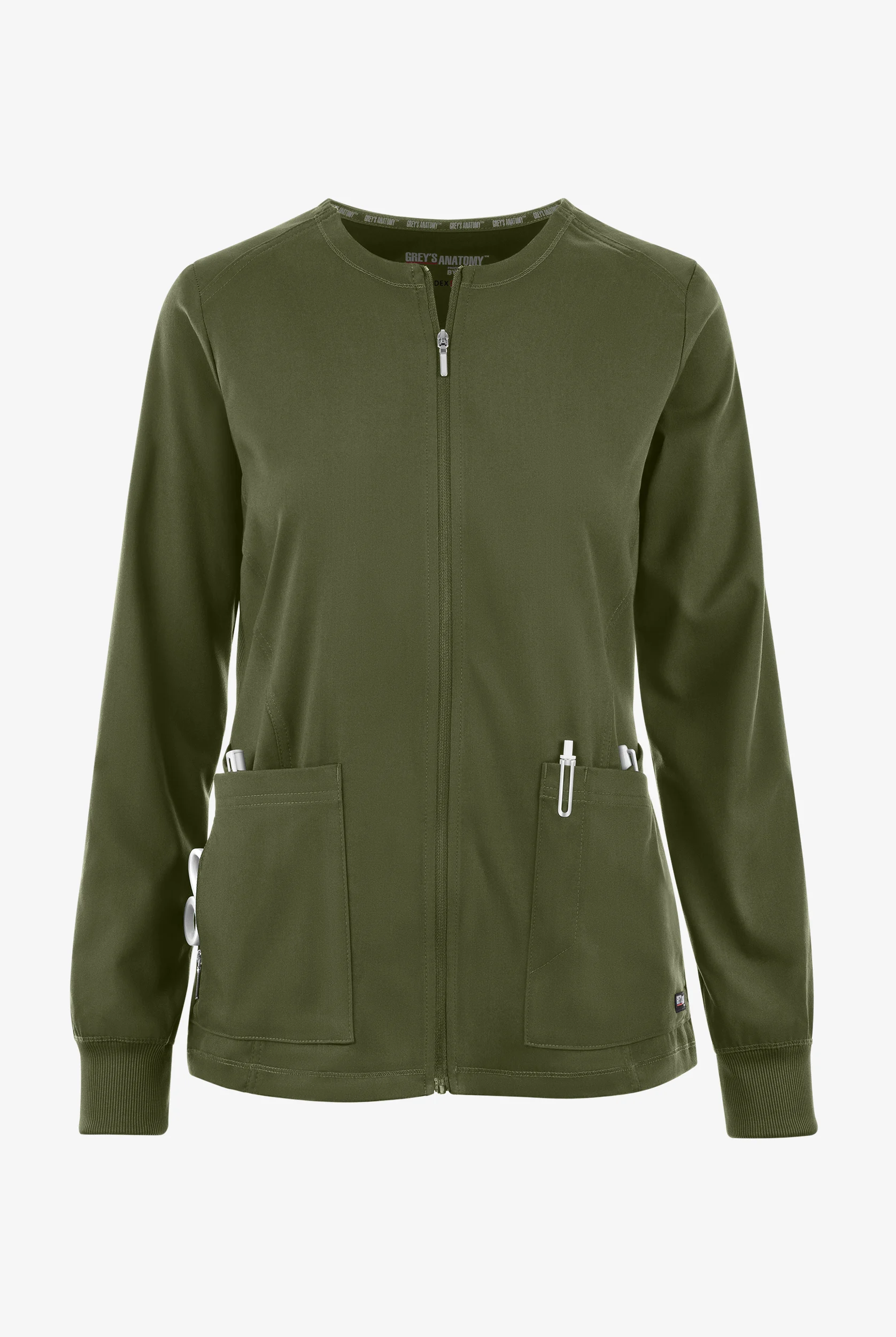 Grey's Anatomy by Barco Spandex STRETCH Gianna Women's 5-Pocket Zip Front Scrub Jacket