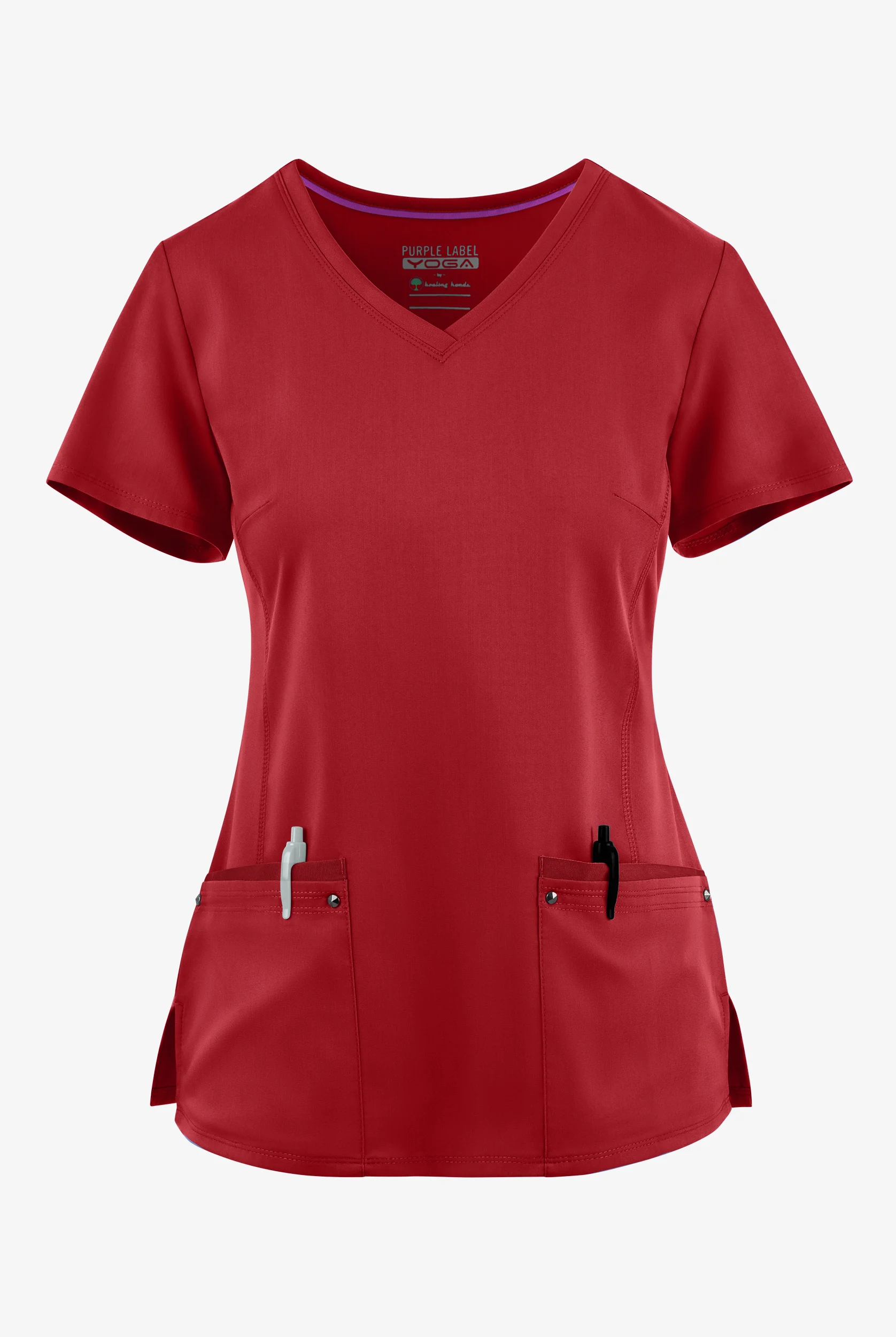 Blusa m&eacute;dica Healing Hands Purple Label STRETCH Juliet con 2 bolsillos y costuras estilo princesa para mujer
