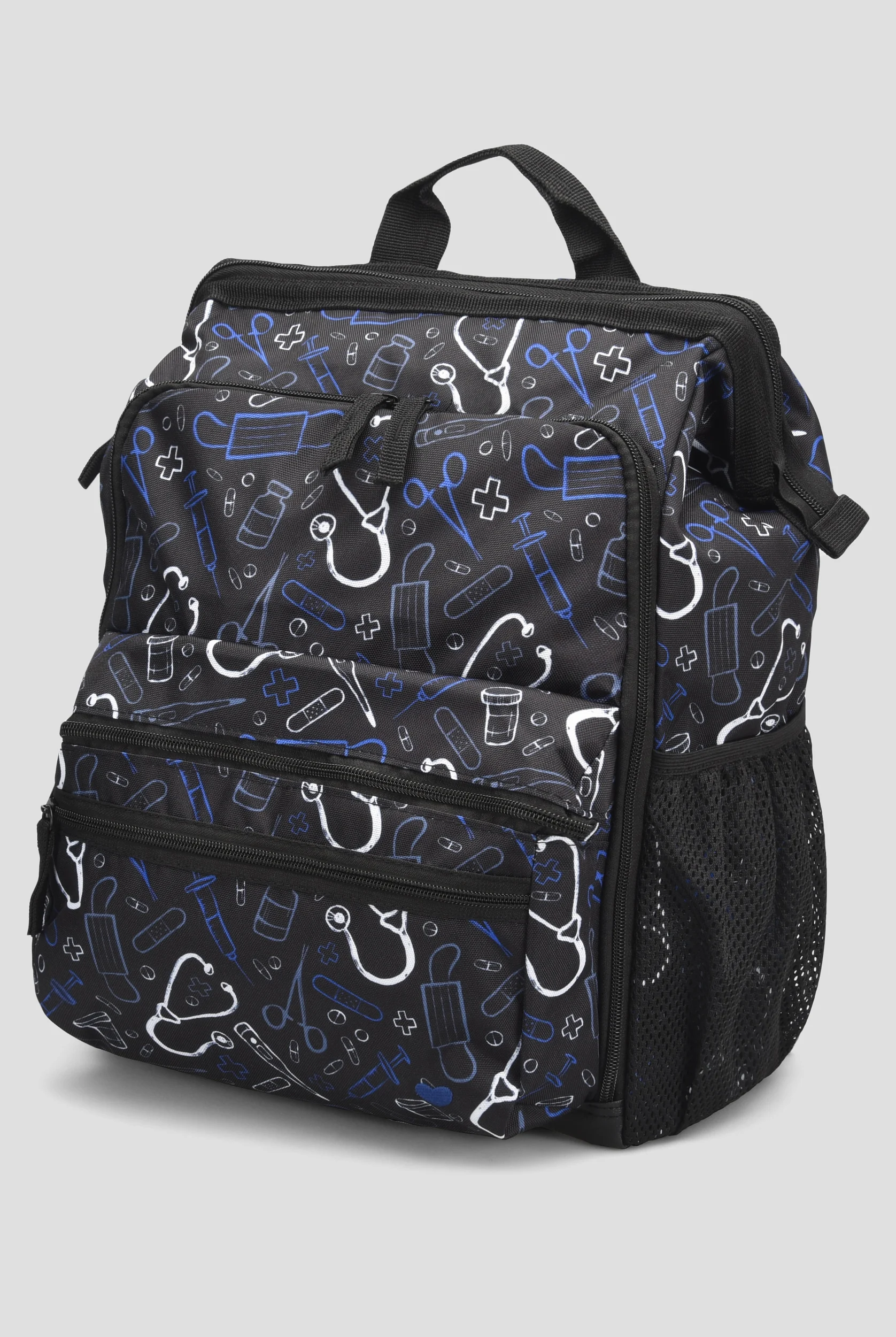 Nurse Mates Black Medical Pattern Women's Nursing Backpack