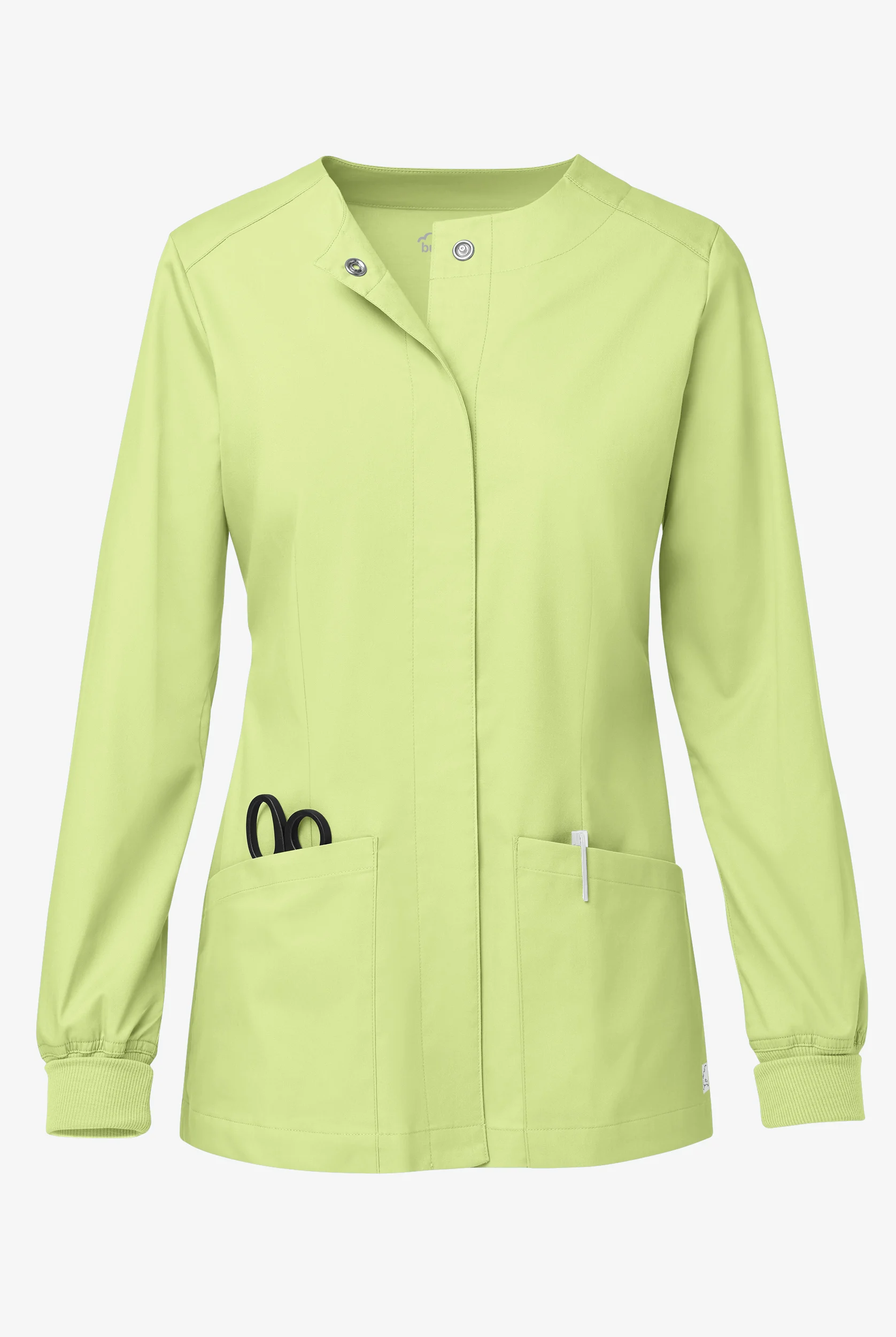 Butter-Soft STRETCH Women's 2-Pocket Long Sleeve Snap Front Scrub Jacket