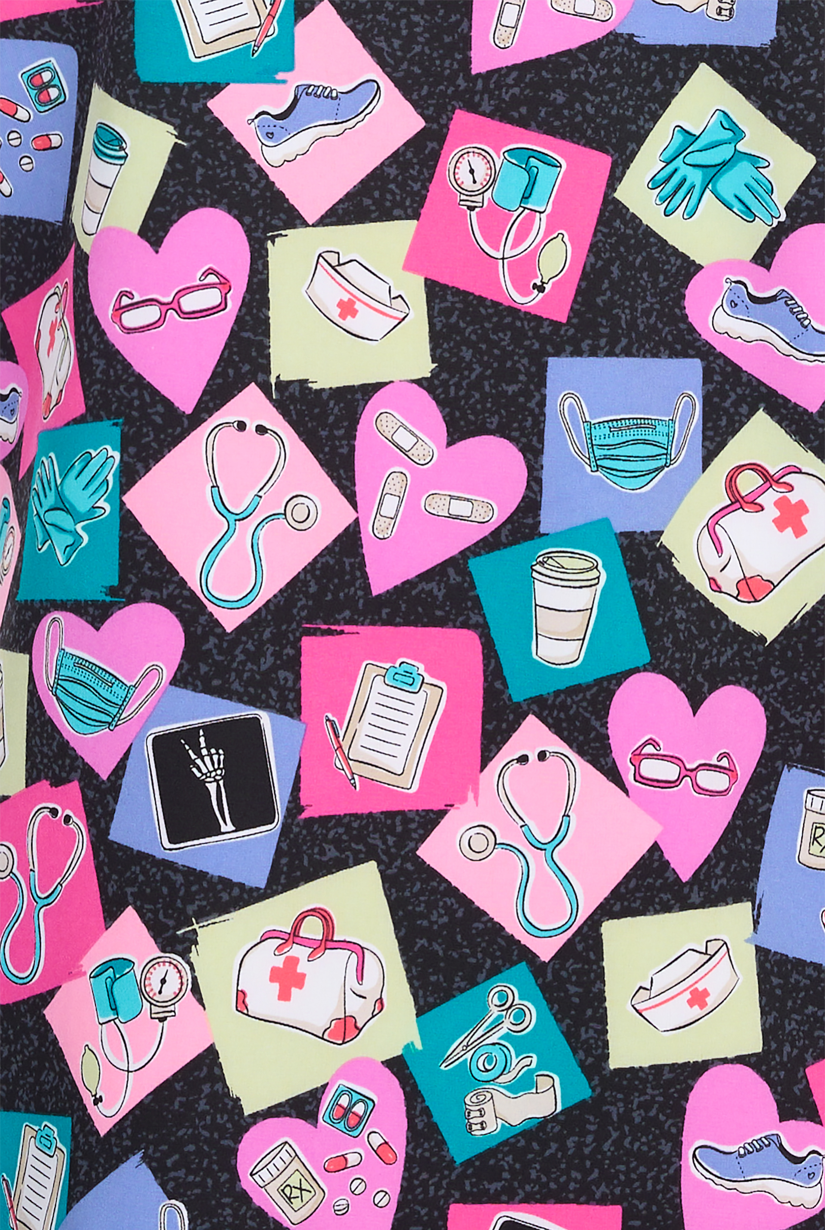 Cherokee Health-abet Women's 2-Pocket STRETCH V-Neck Print Scrub Top