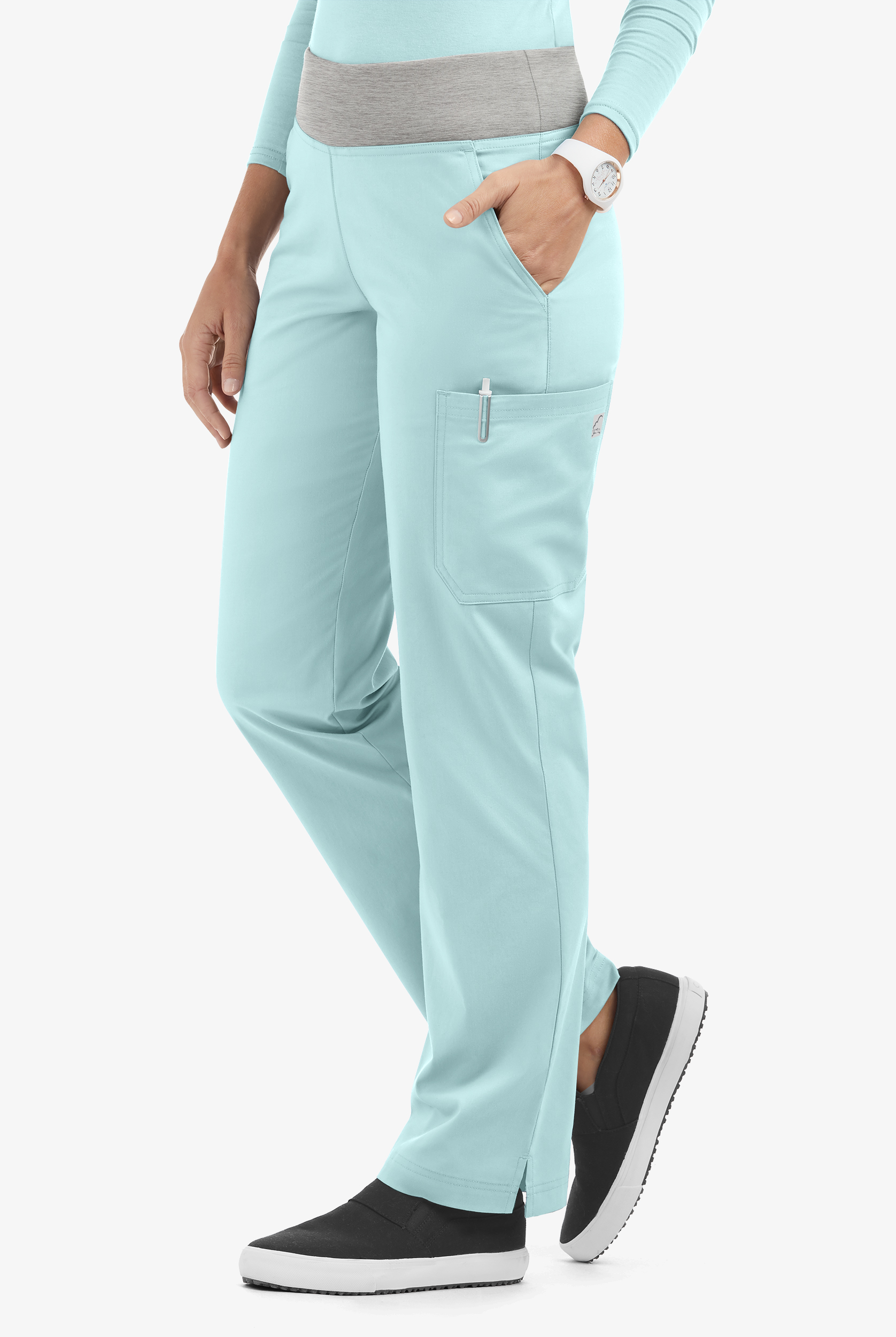 Butter-Soft STRETCH Women's 4-Pocket Knit Waistband Yoga Scrub Pants