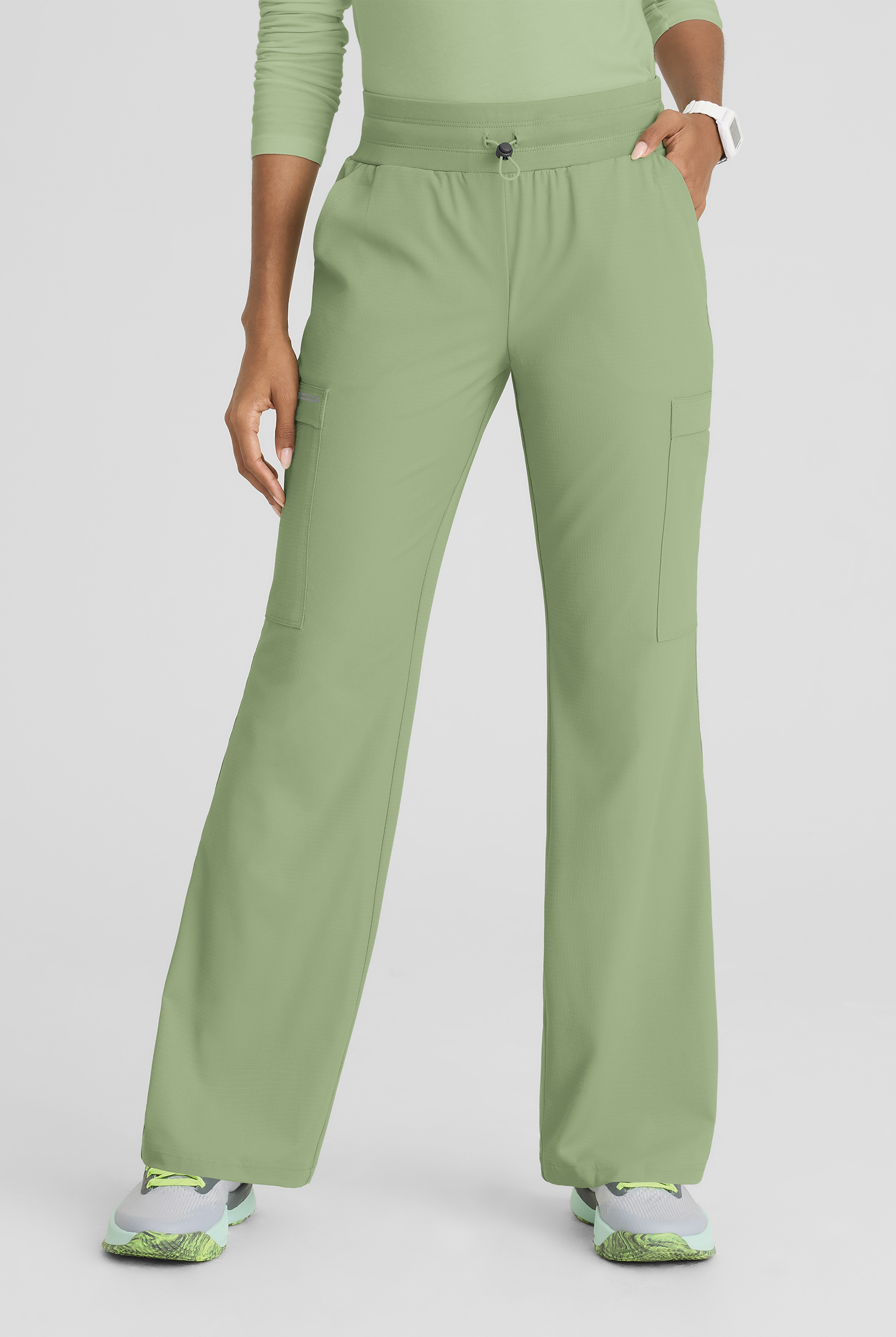 Skechers by Barco Ripstop Explore Women's 5-Pocket STRETCH Cargo Fit & Flare Scrub Pants