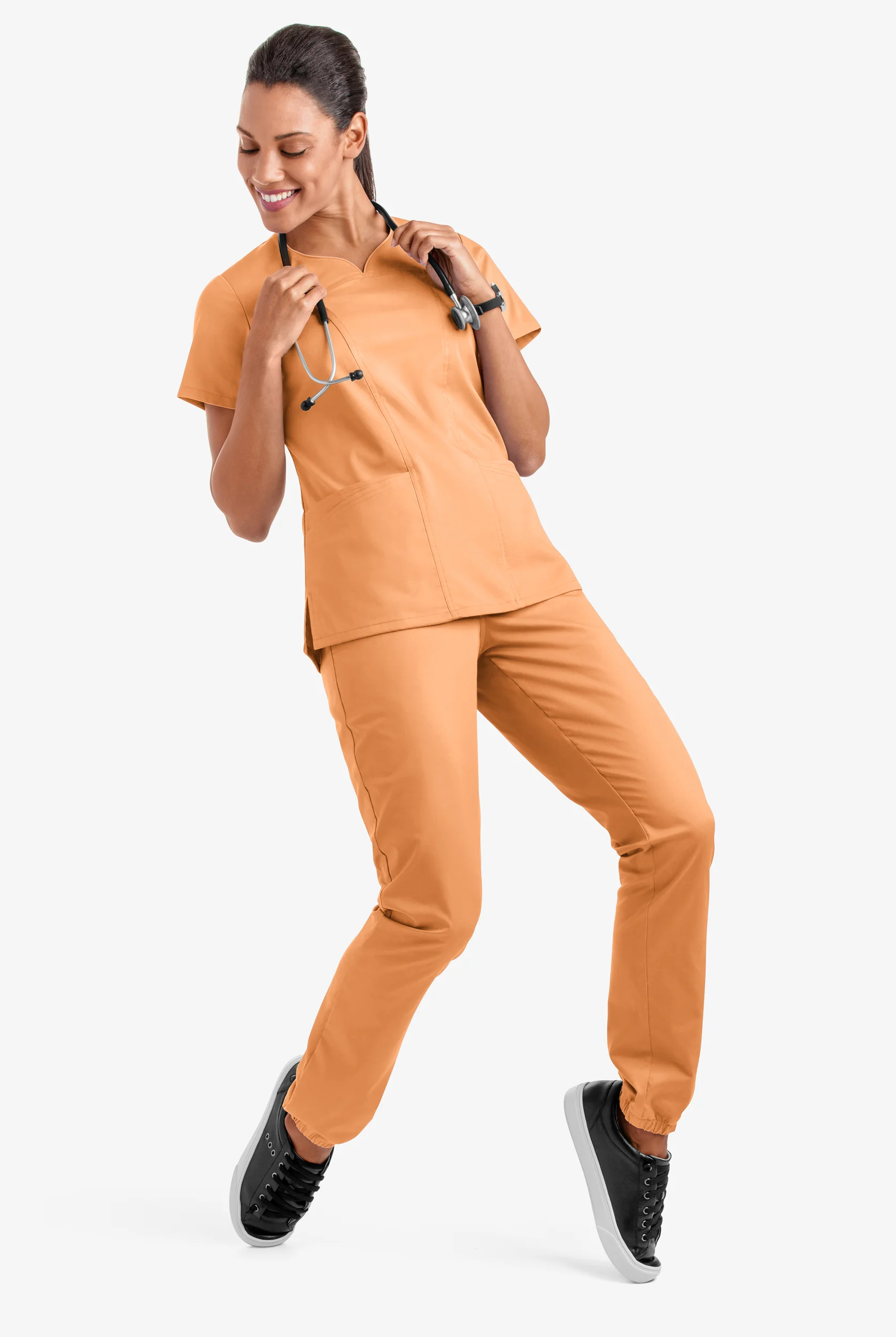 Butter-Soft STRETCH Women's 4-Pocket Sweetheart Neck Scrub Top