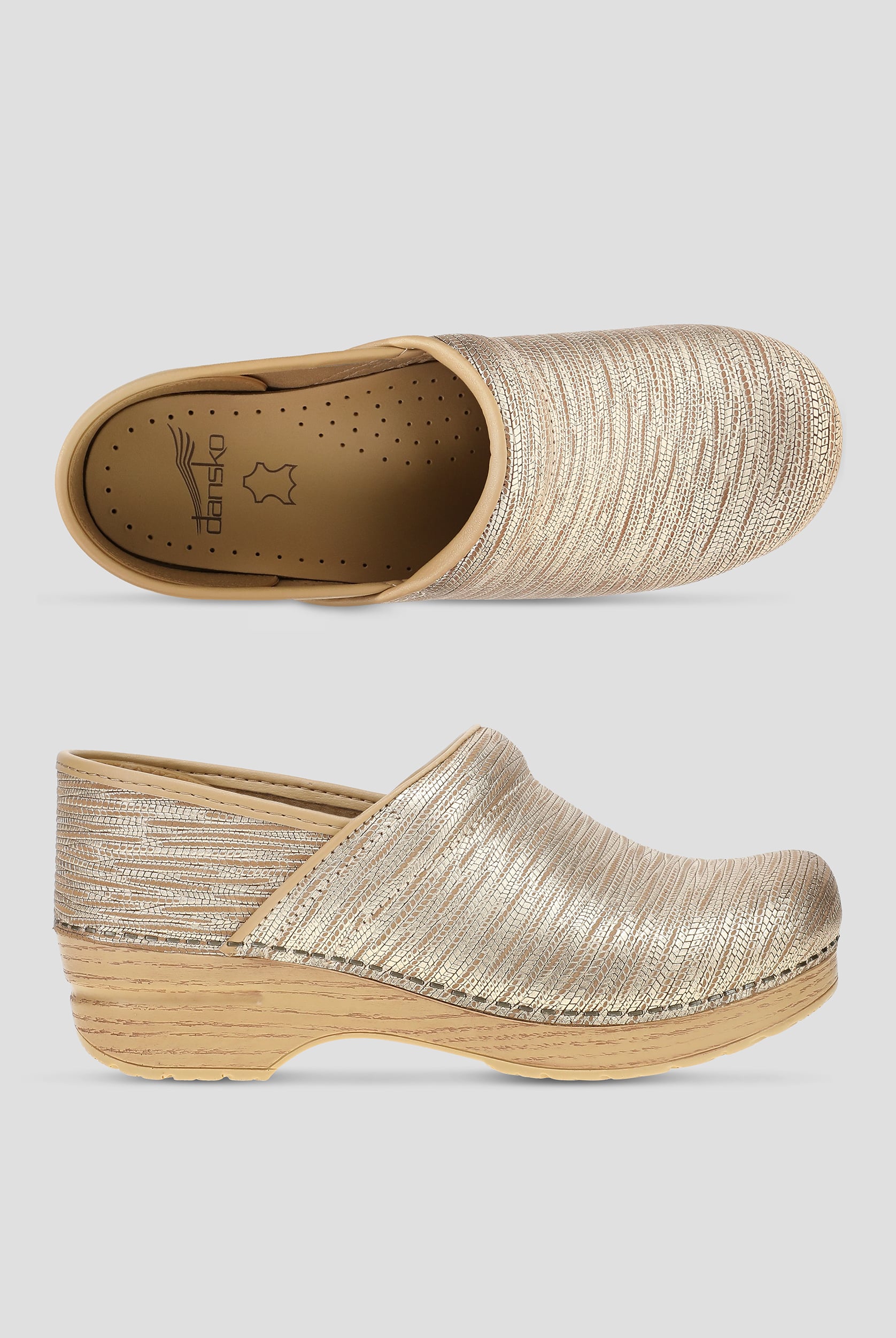 Dansko Women's Professional Gold Texture Clog
