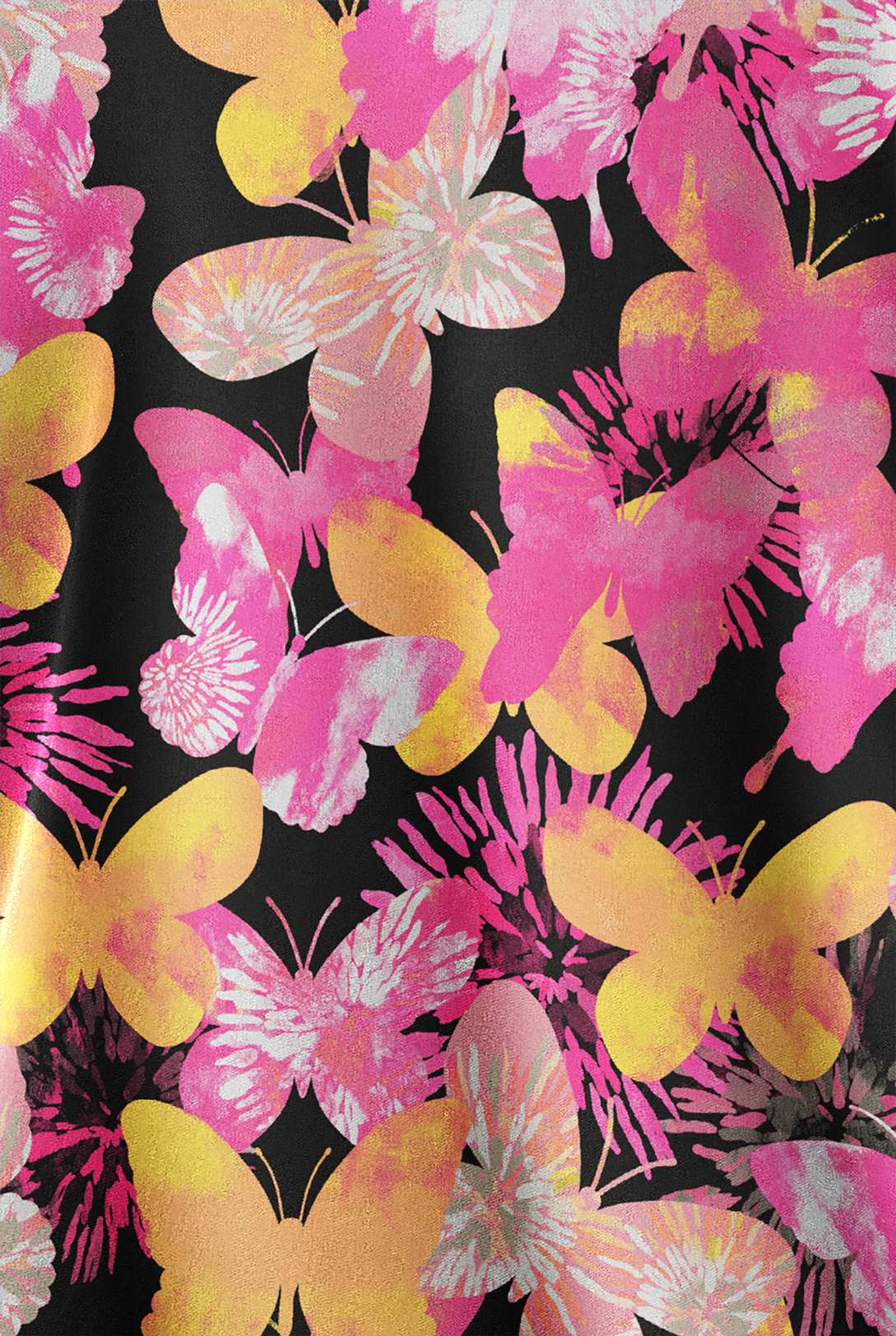 Blusa m&eacute;dica estampada Butter-Soft STRETCH Wings Of Love Black con cuello en V y 2 bolsillos para mujer