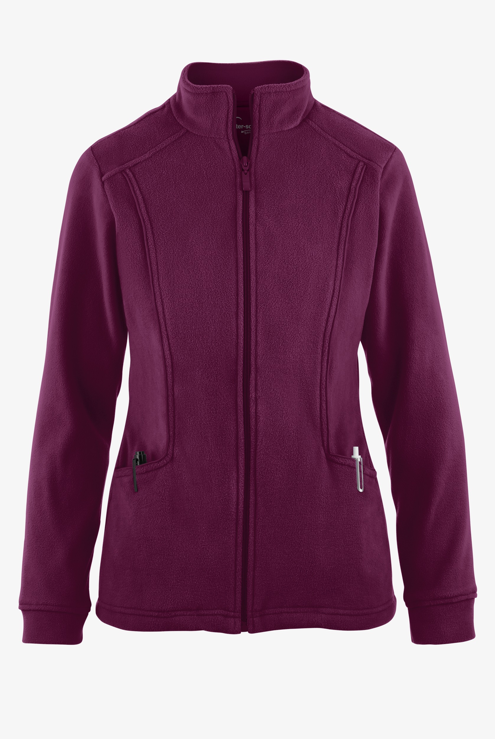 Butter-Soft STRETCH Women's 2-Pocket Zip Front Fleece Scrub Jacket