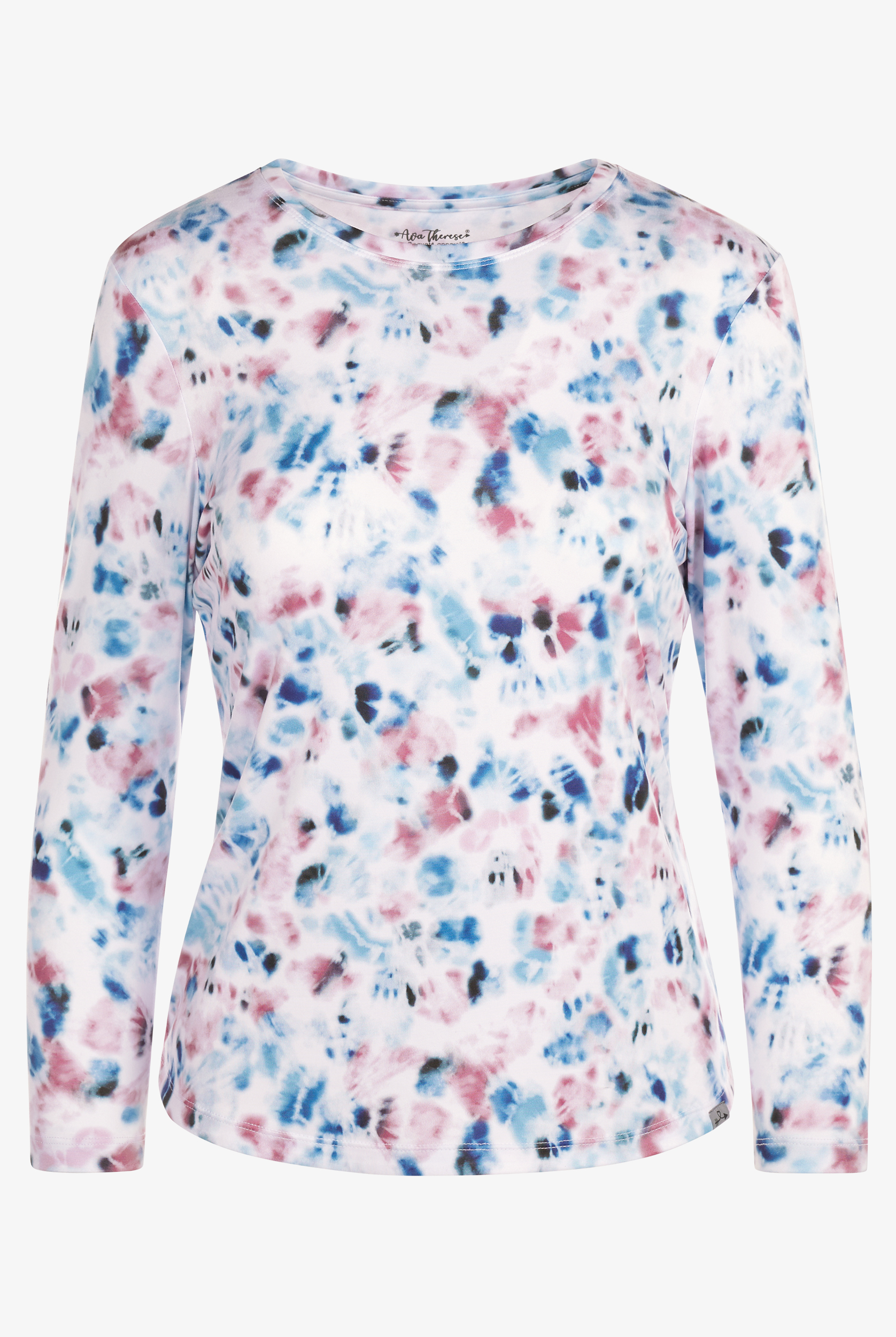 Camiseta médica Zavate Ava Tie Dye Twist STRETCH con mangas largas para mujer