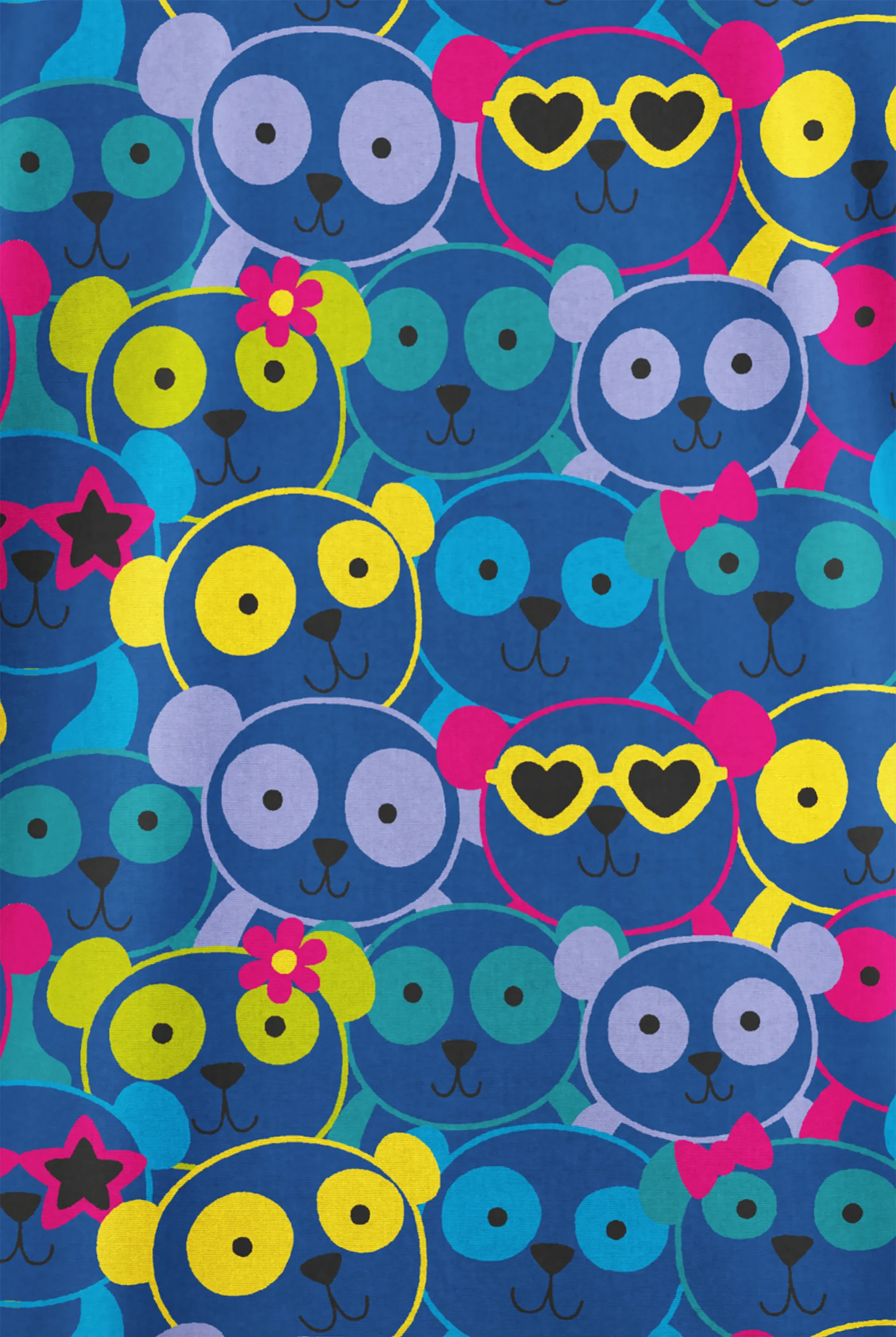 Butter-Soft Originals Panda Selfie Royal Women's 2-Pocket V-Neck Print Scrub Top