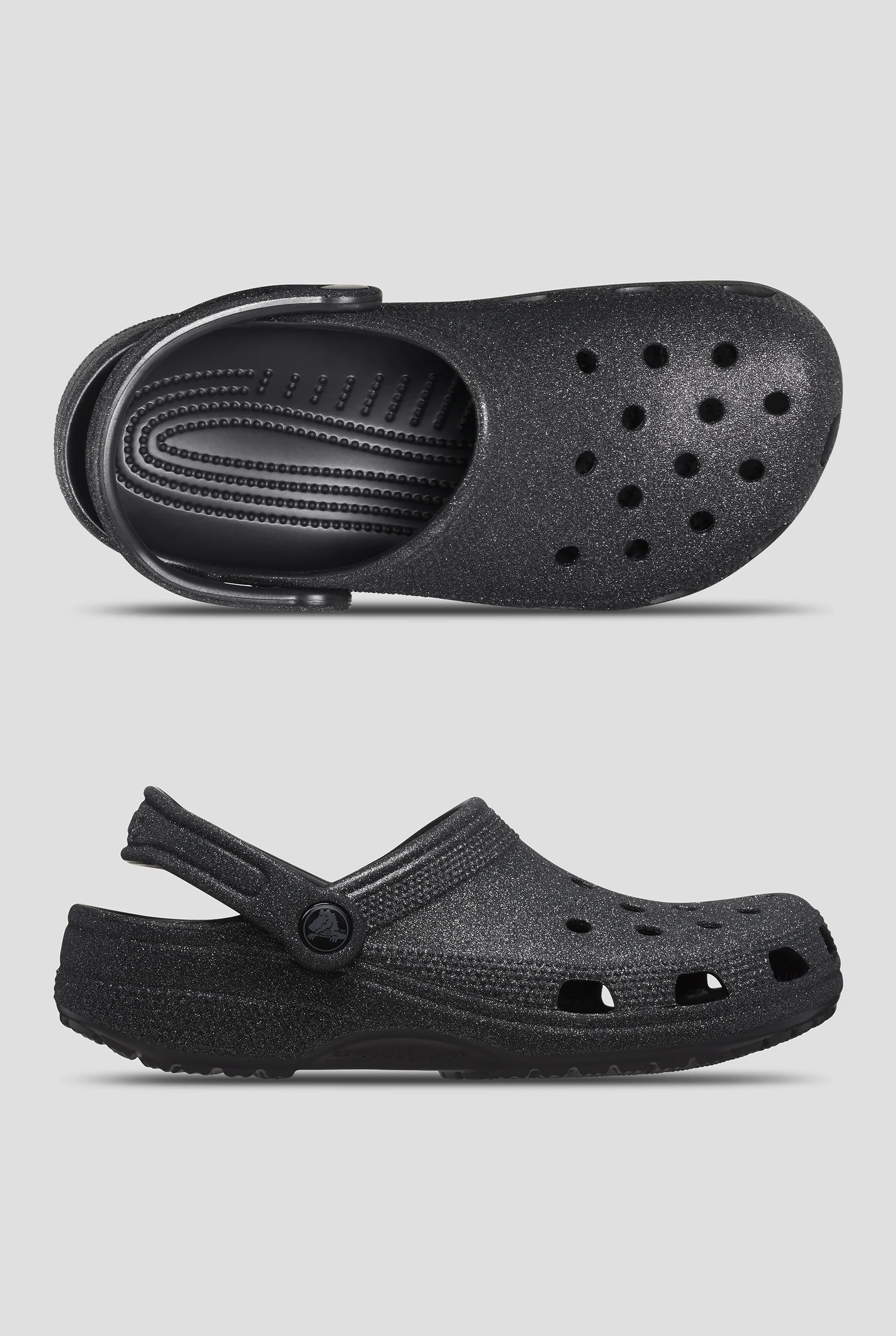 Crocs™ Womens Classic Black Glitter Clog