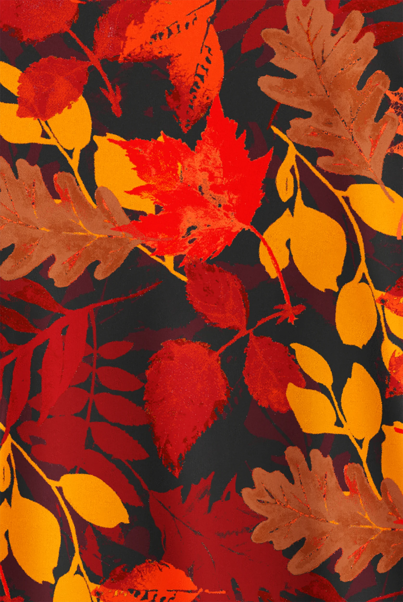 Butter-Soft STRETCH Rustling Leaves Women's 2-Pocket V-Neck Print Scrub Top