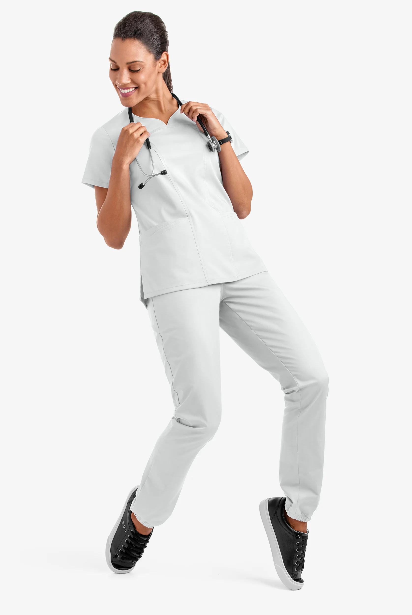 Butter-Soft STRETCH Women's 4-Pocket Sweetheart Neck Scrub Top