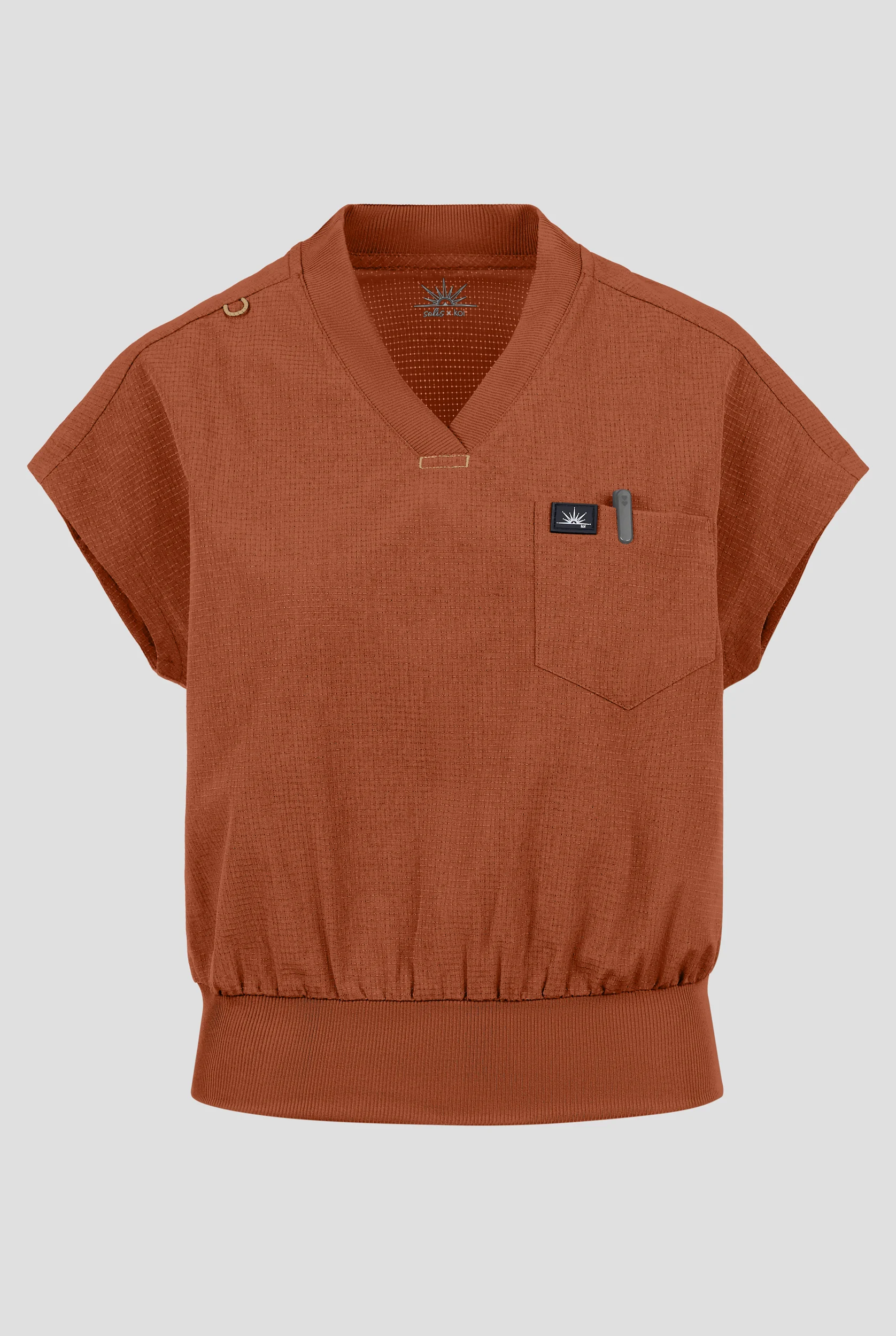 Blusa m&eacute;dica koi Solis Trinity STRETCH con cuello en V y 1 bolsillo para mujer