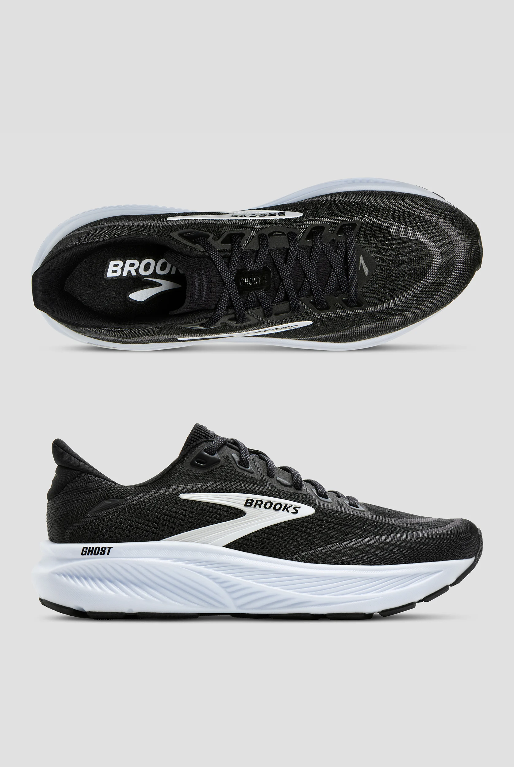 Zapatillas deportivas Brooks Ghost 18 Black/Grey/White con cordones para mujer