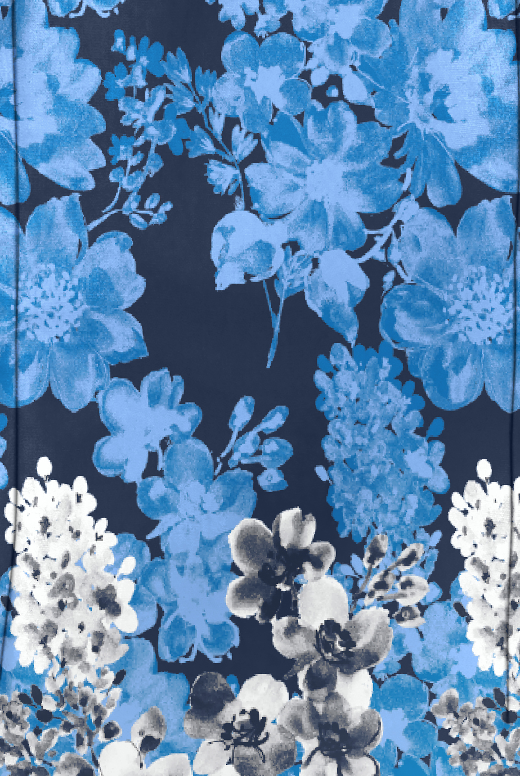 Butter-Soft Venice Border Navy Women's 2-Pocket Scallop Neck Print Scrub Top