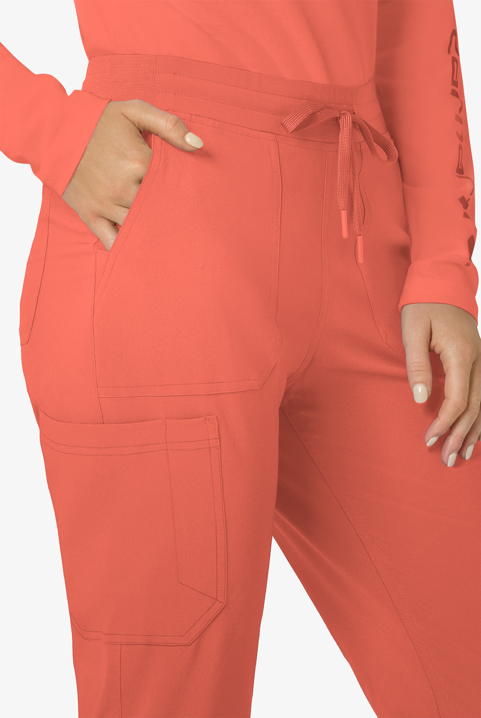 Pantalón médico Carhartt Cross-Flex Force STRETCH estilo cargo jogger con puños de tejido y 8 bolsillos para mujer