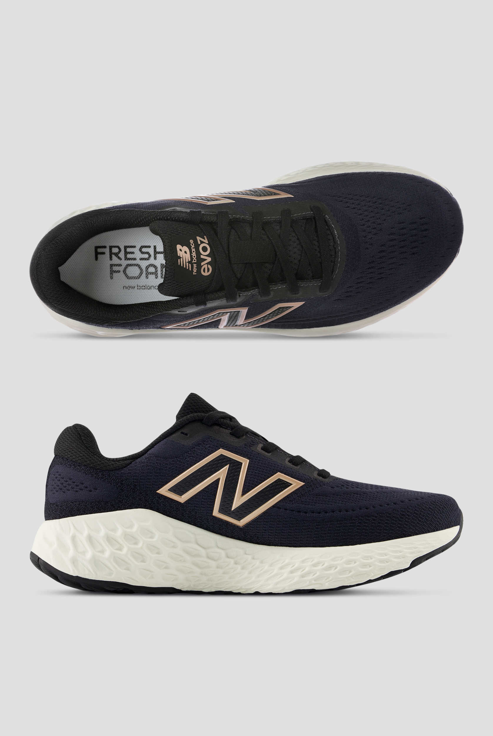 New Balance Women's Fresh Foam X EVOZ Black Athletic Lace Up Shoes