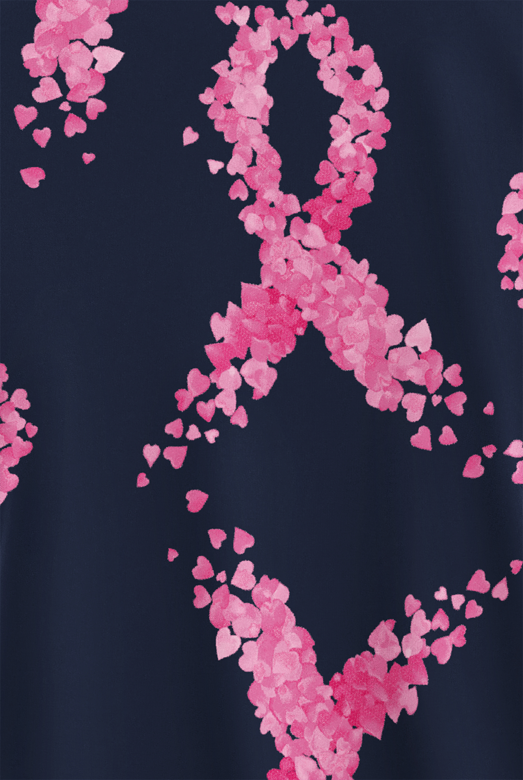 Butter-Soft STRETCH Heart Full Of Life Navy Women's 2-Pocket V-Neck Print Scrub Top