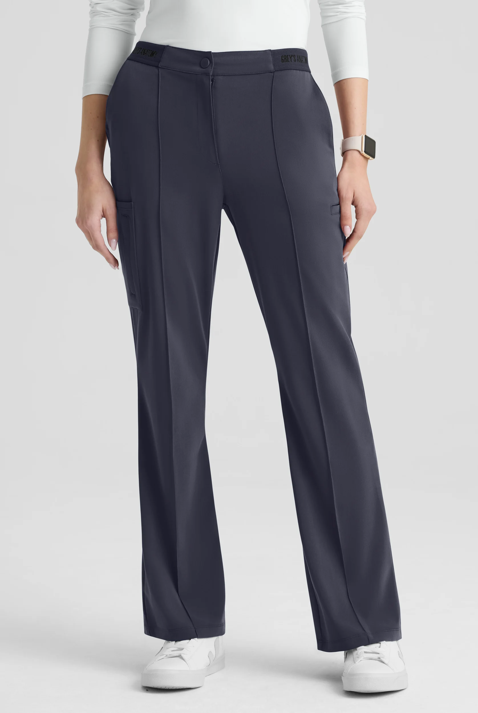 Grey's Anatomy by Barco Cultivate Spring Women's 7-Pocket STRETCH Flare Leg Scrub Pants - Petite