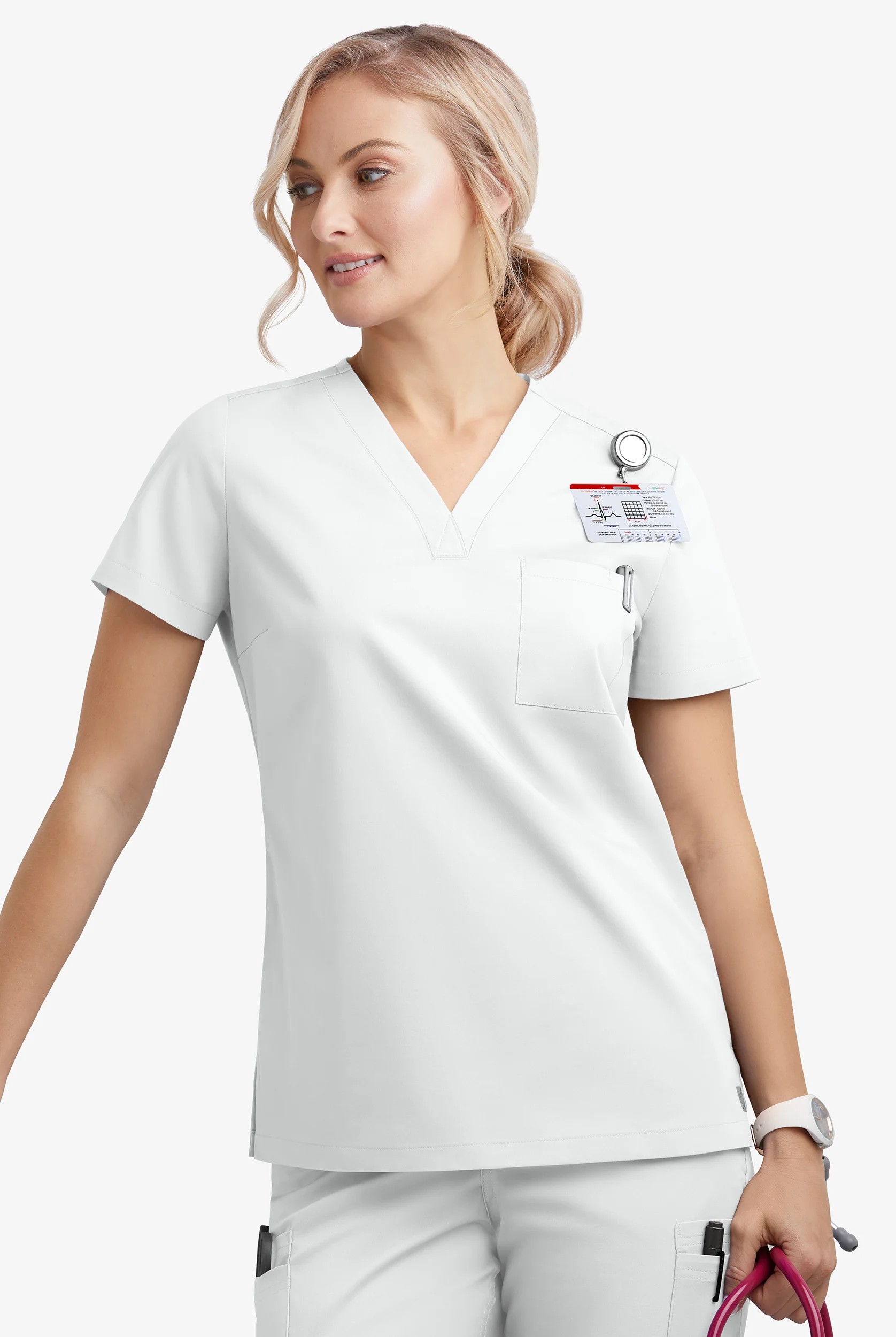 Butter-Soft STRETCH Women's 2-Pocket V-Neck Tuck-In Scrub Top