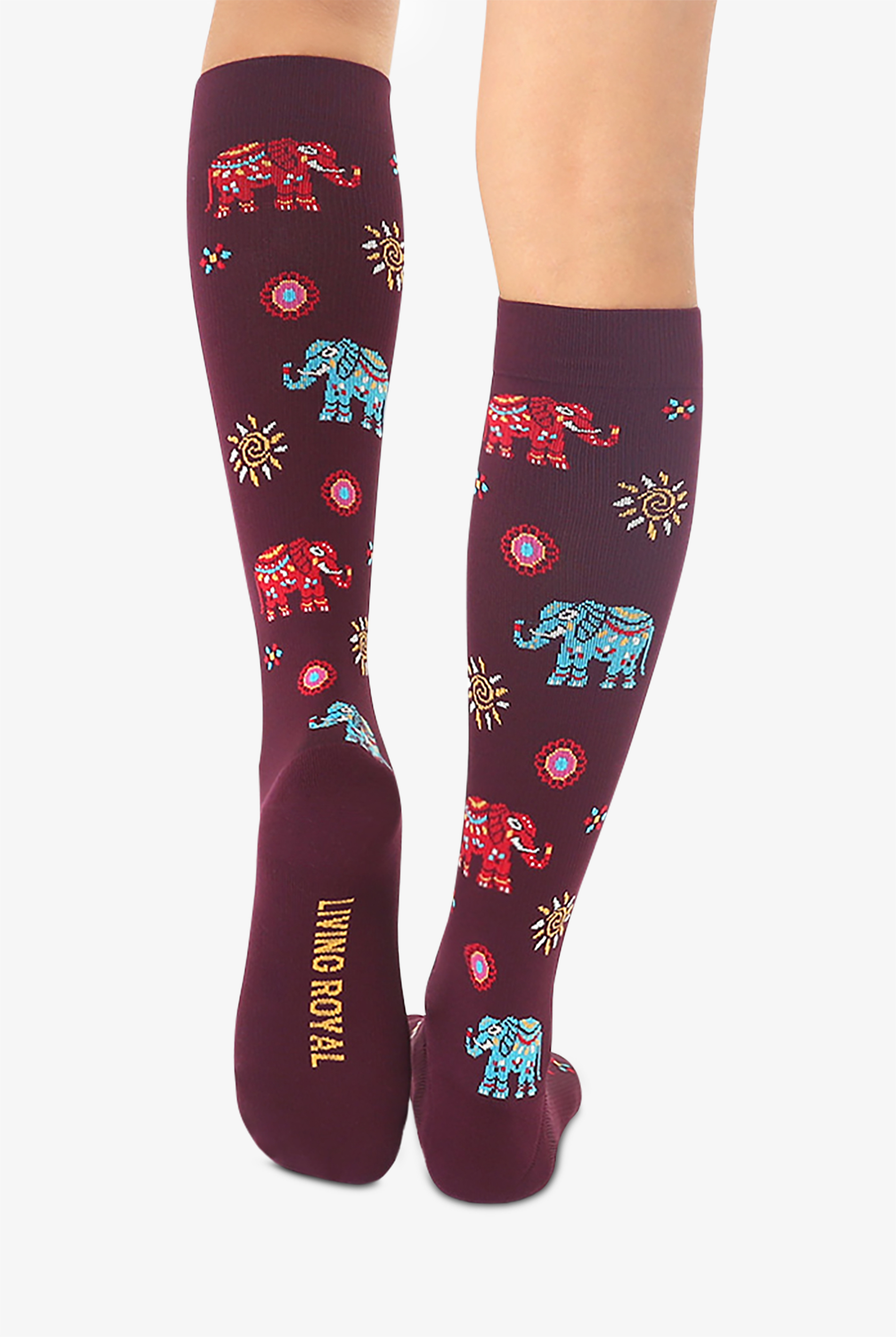 Living Royal Elephant Women's 15-20 mmHg Moderate Compression Socks