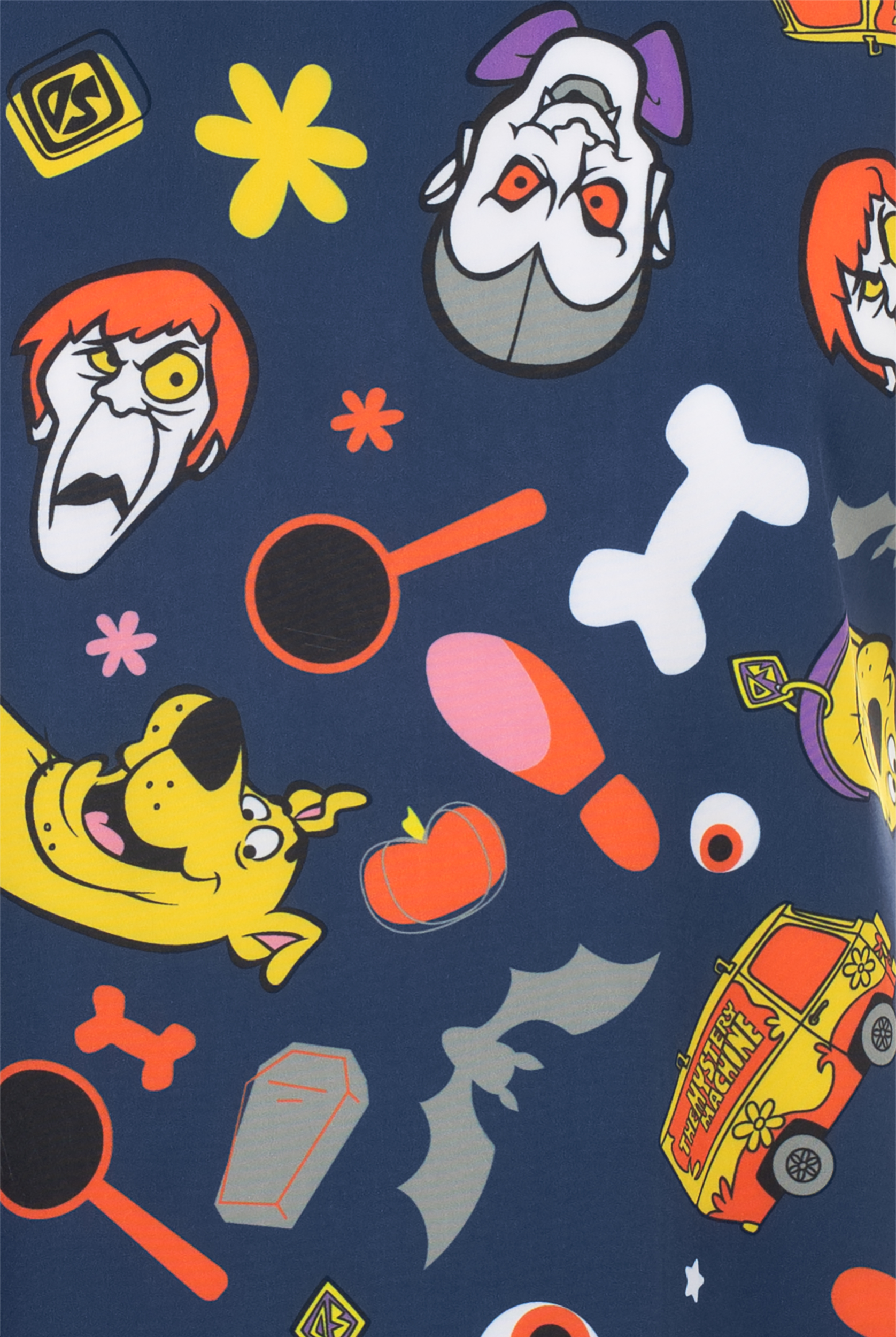 Blusa médica estampada FUNSCRUBS Scooby Doo Halloween STRETCH con cuello en V y 2 bolsillos para mujer