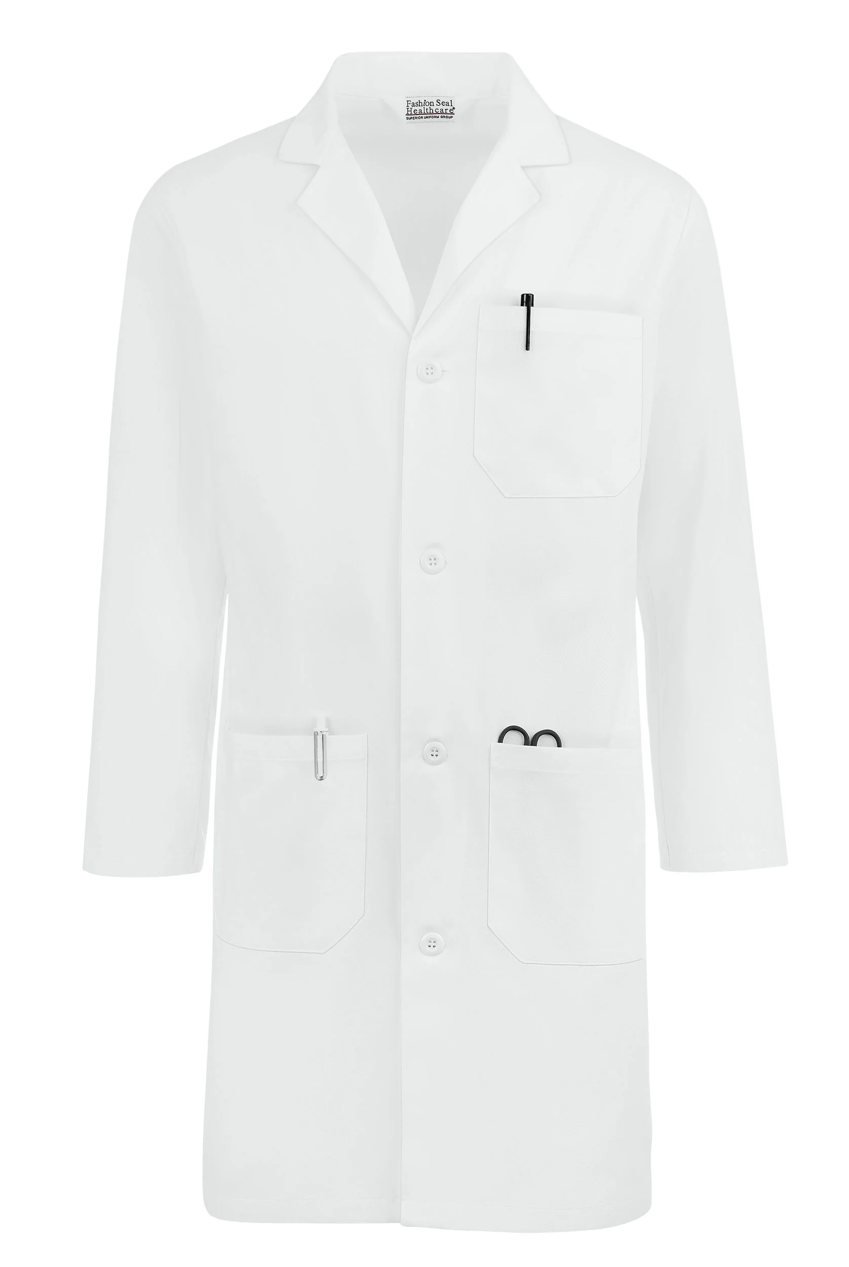 Fashion Seal Men's 39" 3-Pocket Lab Coat