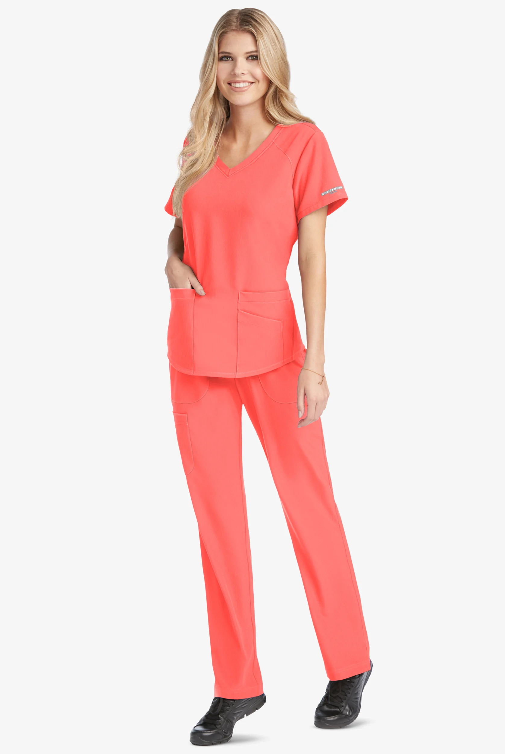 Skechers by Barco Breeze Women's 3-Pocket STRETCH V-Neck Scrub Top