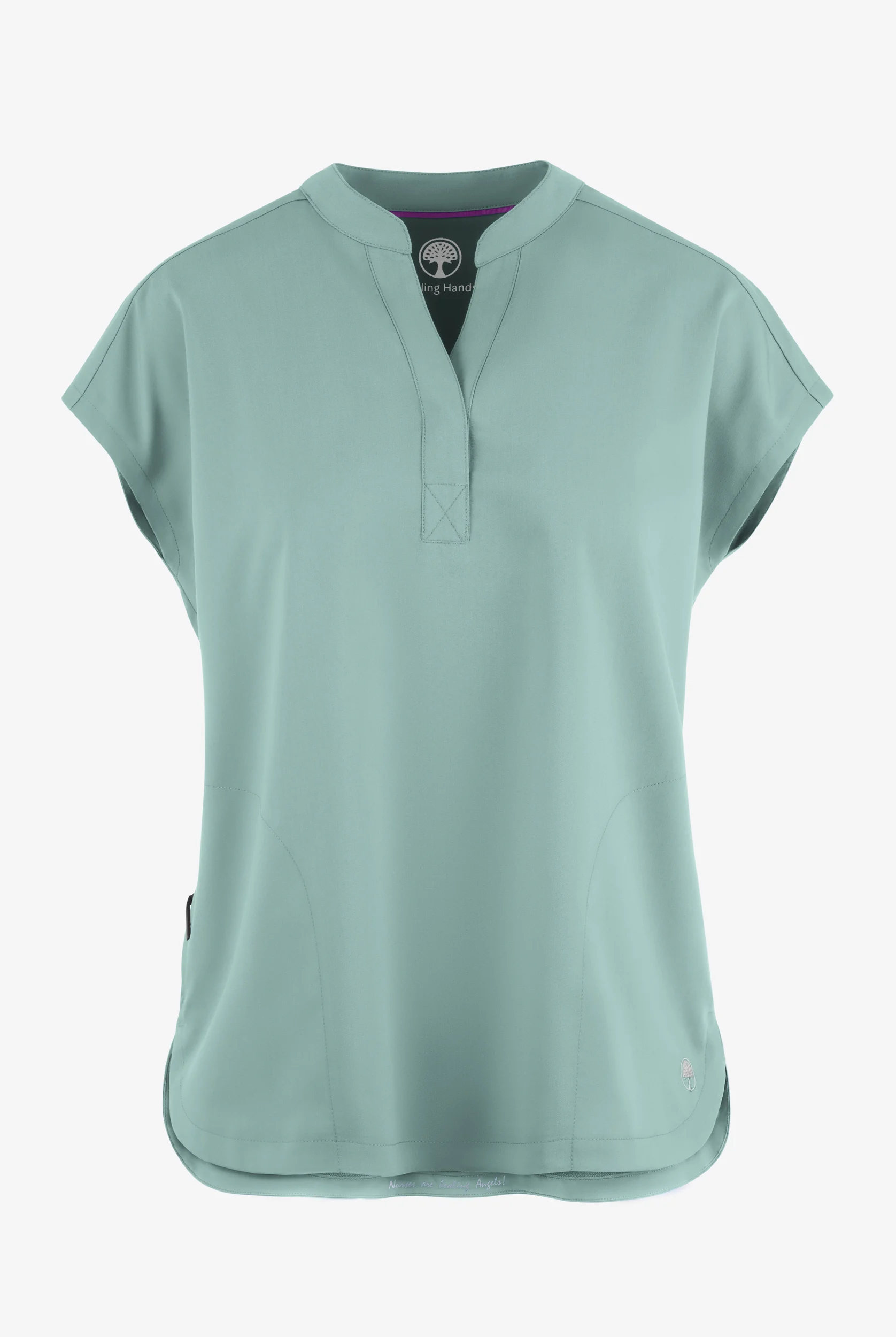 Healing Hands Purple Label Journey Women's 2-Pocket STRETCH Dolman Sleeve Mandarin Collar Scrub Top